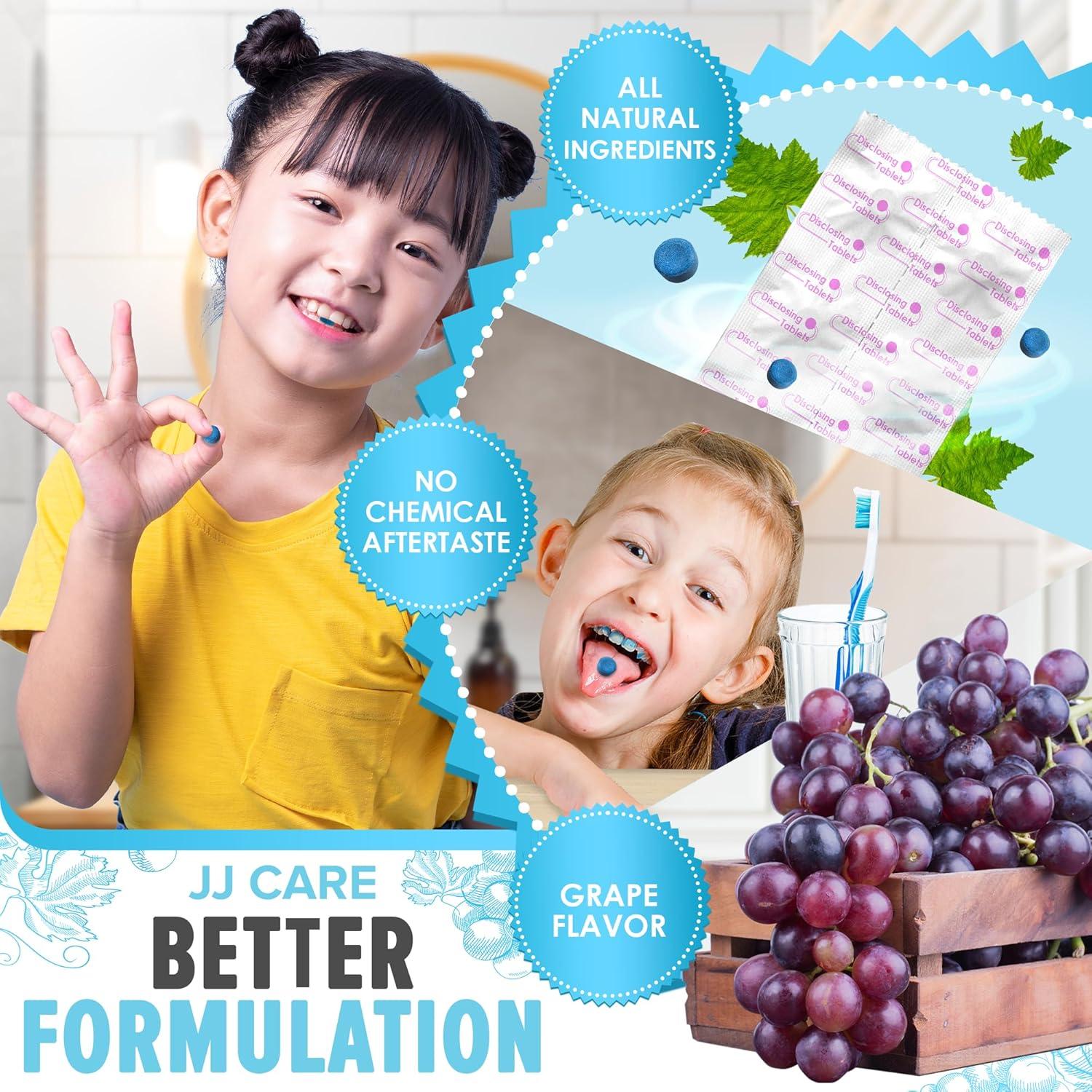 Tabletas Reveladoras de Placa JJ Care - 60 Unidades Sabor Uva