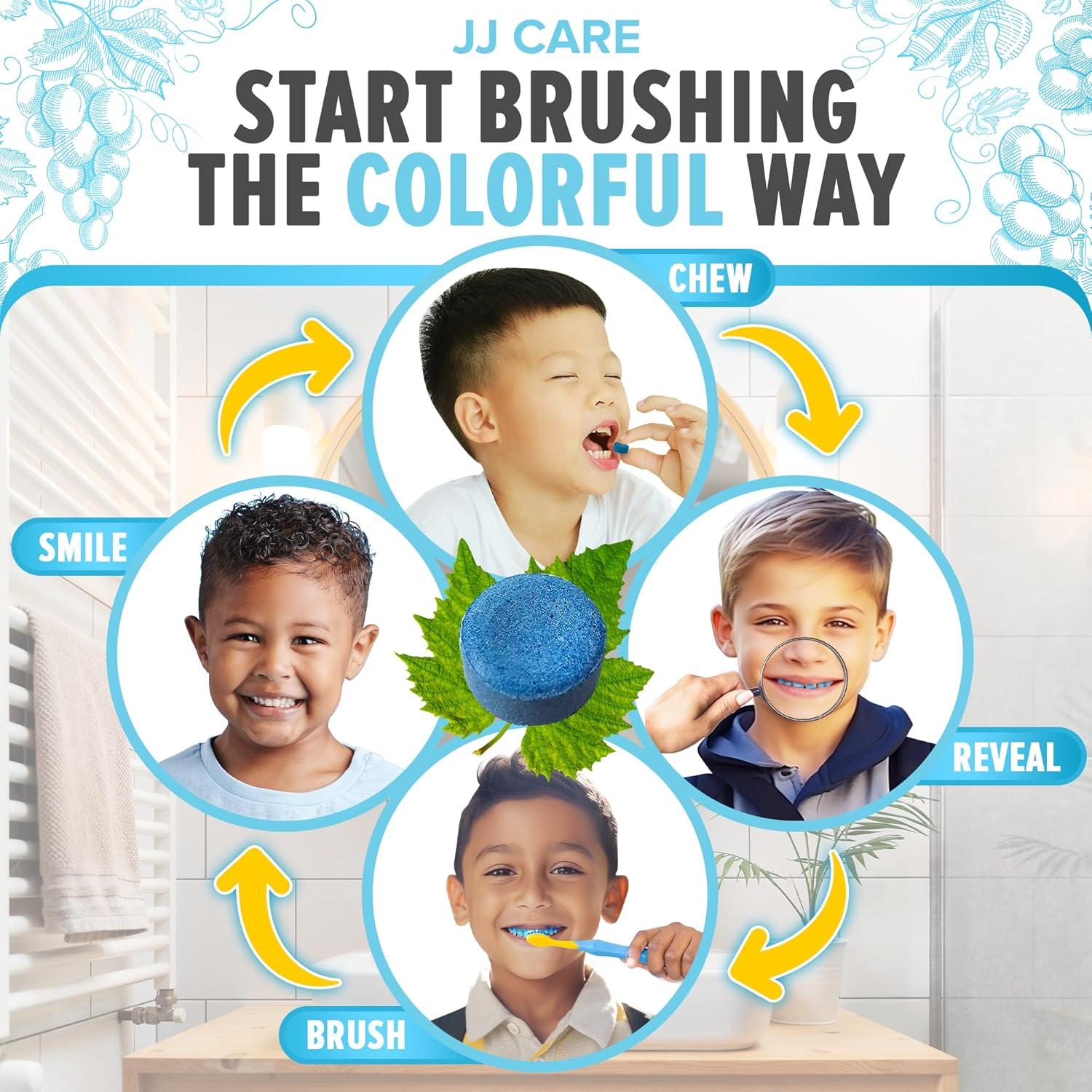 Tabletas Reveladoras de Placa JJ Care - 60 Unidades Sabor Uva