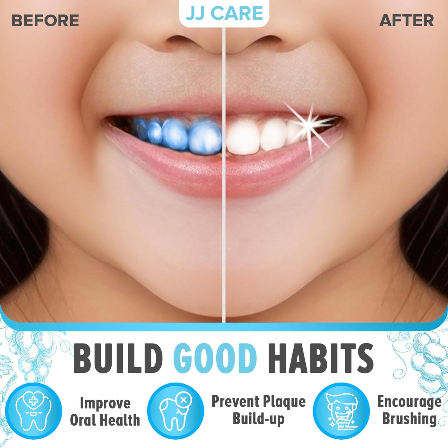 Tabletas Reveladoras de Placa JJ Care - 60 Unidades Sabor Uva