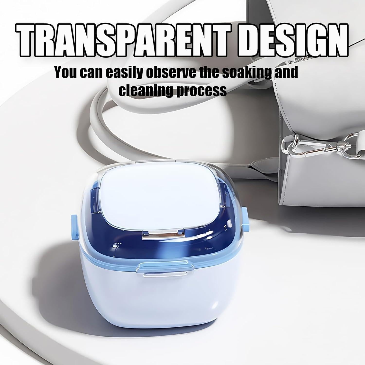 Caja para Dentaduras PUlNVl con Cepillo y Espejo - Rosa