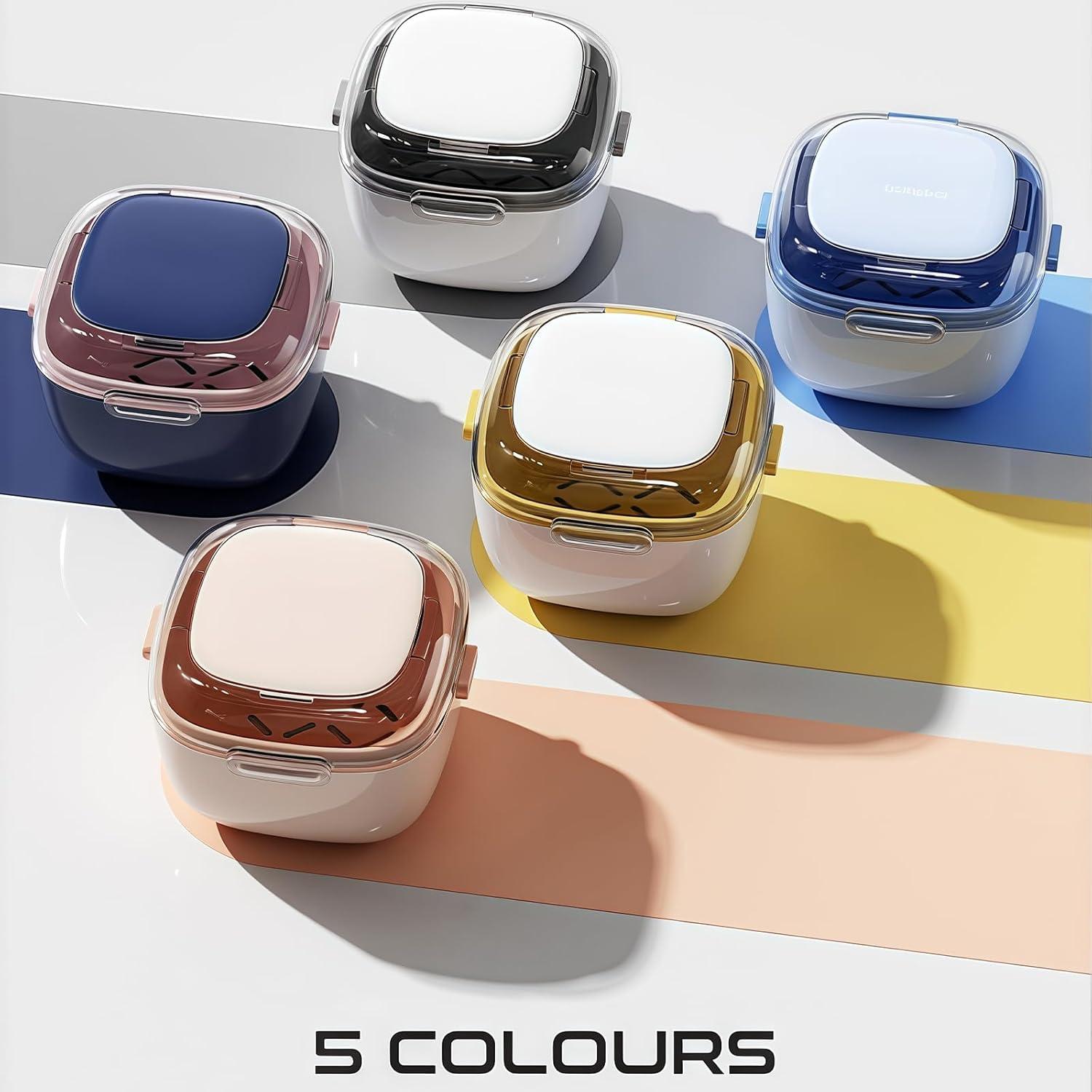 Caja para Dentaduras PUlNVl con Cepillo y Espejo - Rosa