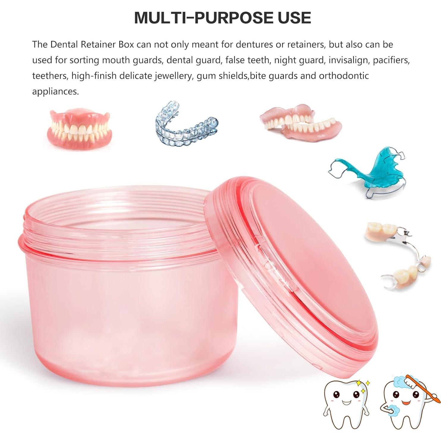 Caja de Baño para Dentaduras Uouovo Grande Rosa 9.5x10.4x7.8cm