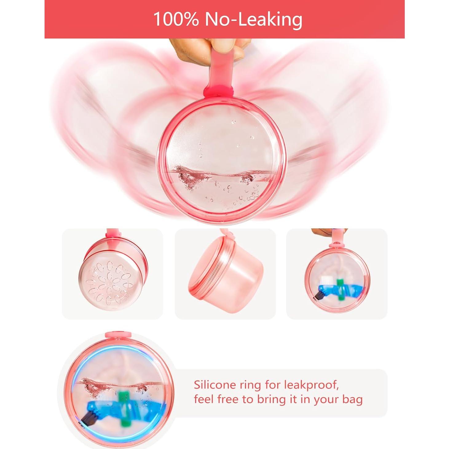 Caja de Baño para Dentaduras Uouovo Grande Rosa 9.5x10.4x7.8cm