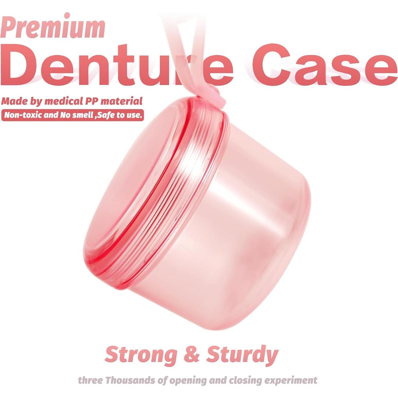 Caja de Baño para Dentaduras Uouovo Grande Rosa 9.5x10.4x7.8cm