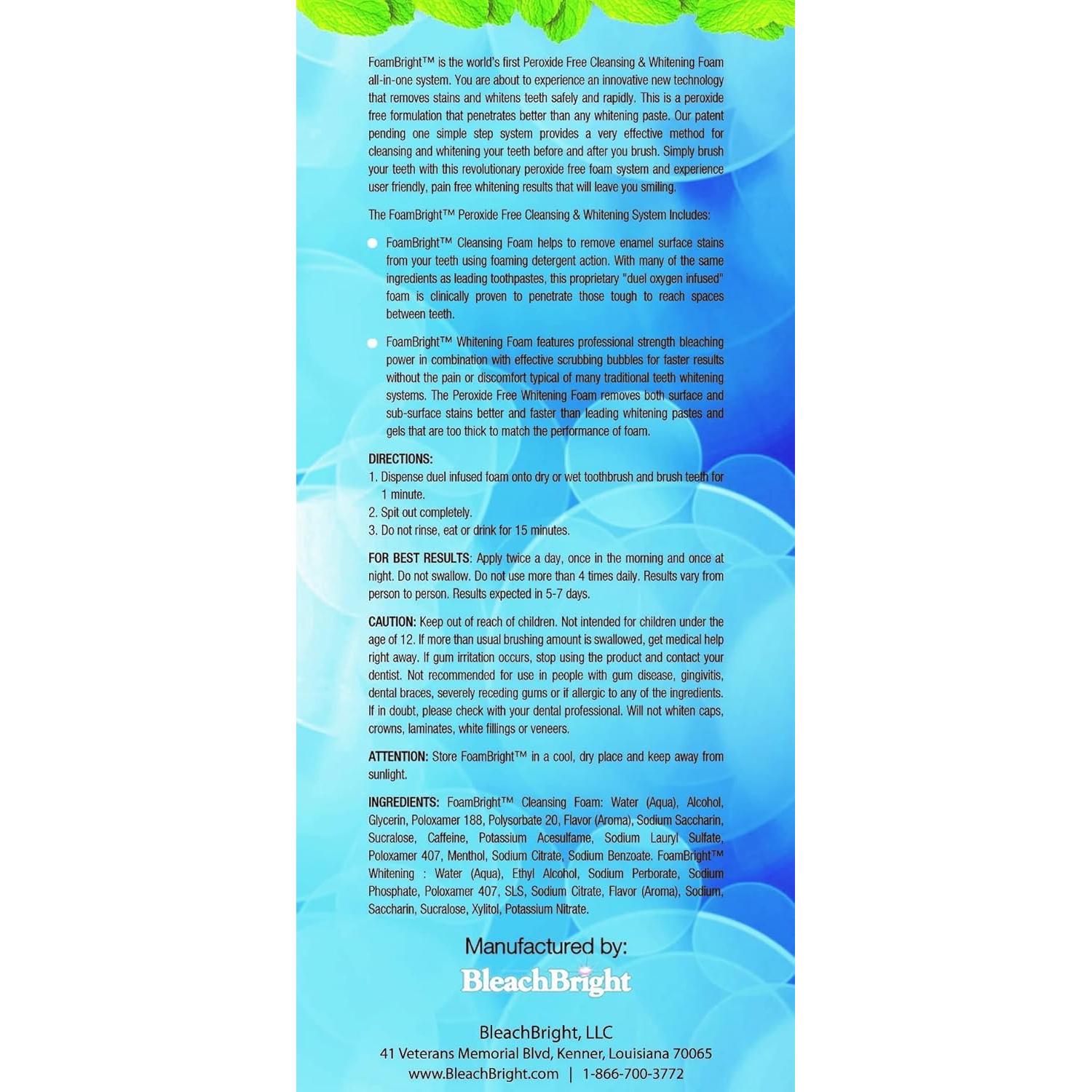 Limpiador Espumoso FoamBright para Alineadores y Dientes 199g