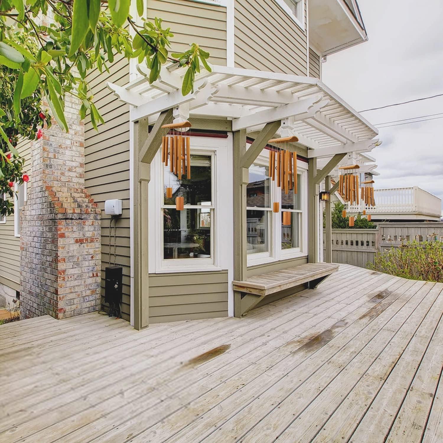 Campanas de Viento de Bambú Virekm 63 cm para Exterior