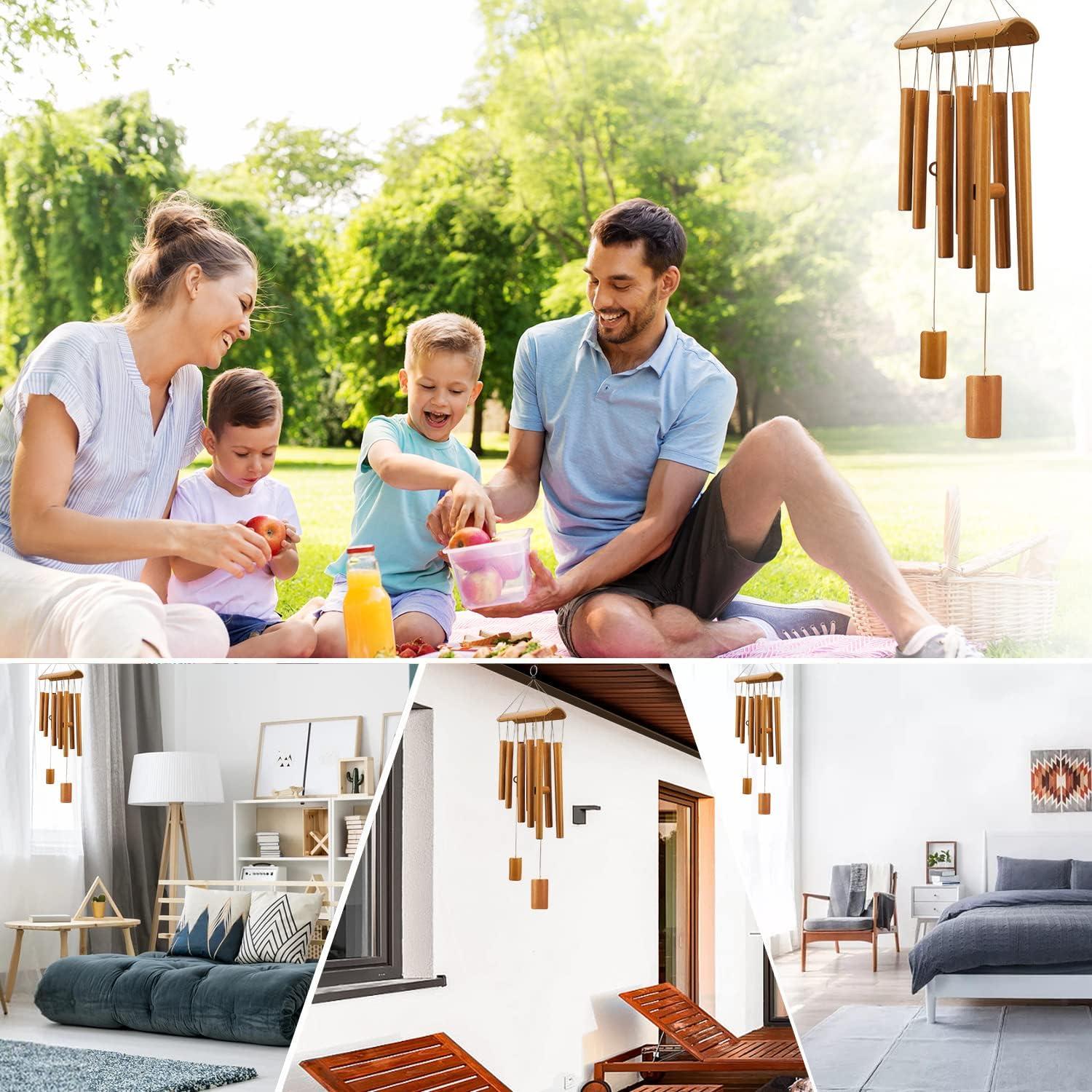 Campanas de Viento de Bambú Virekm 63 cm para Exterior