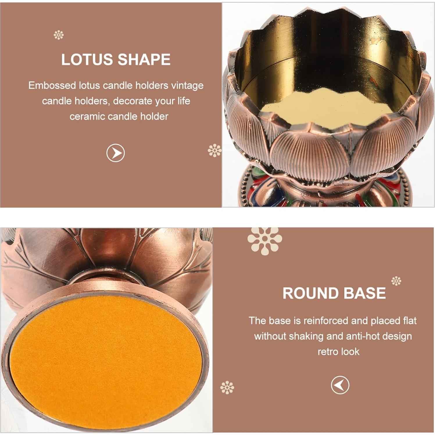 Soporte de Vela de Loto Vaguelly de Zinc para Decoración