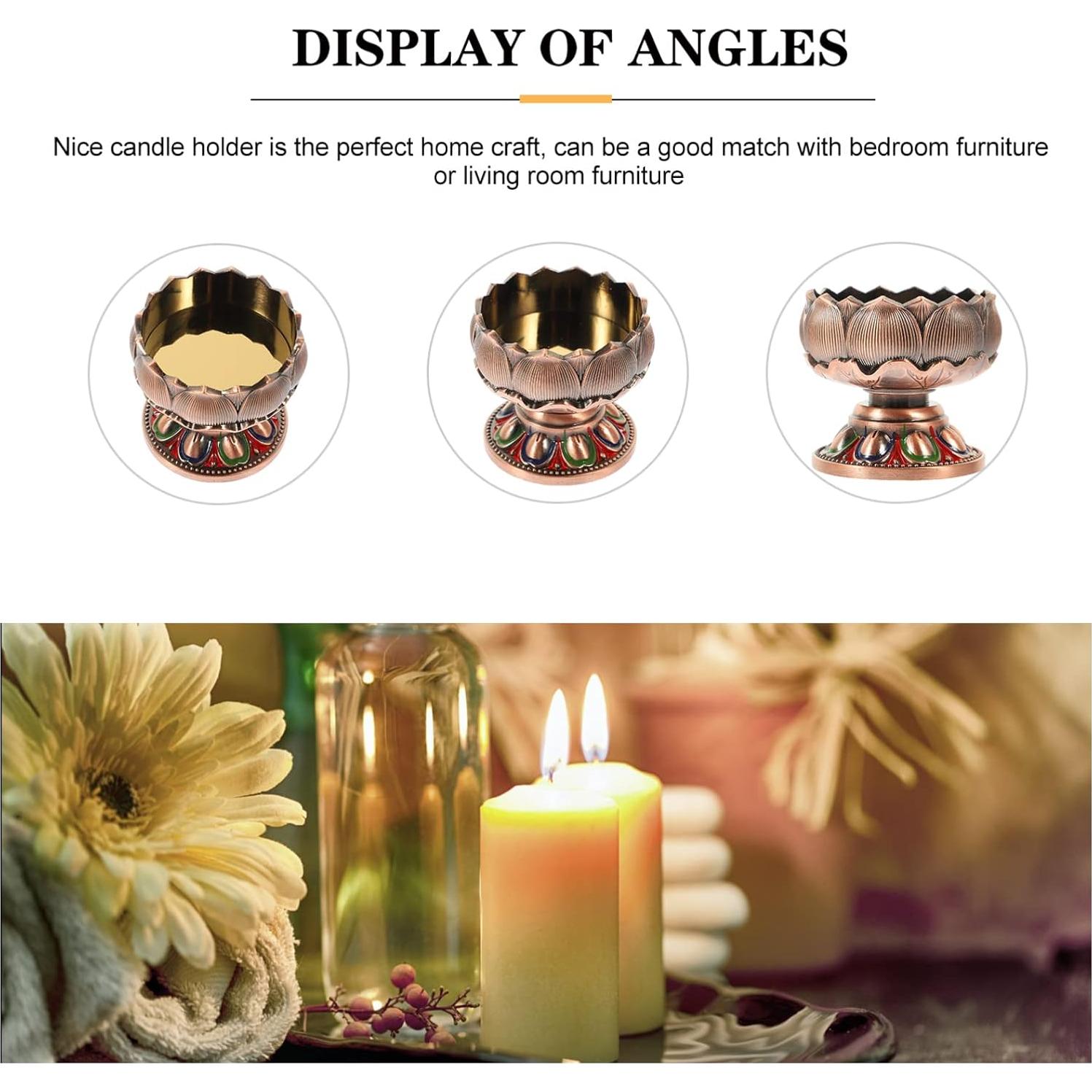 Soporte de Vela de Loto Vaguelly de Zinc para Decoración