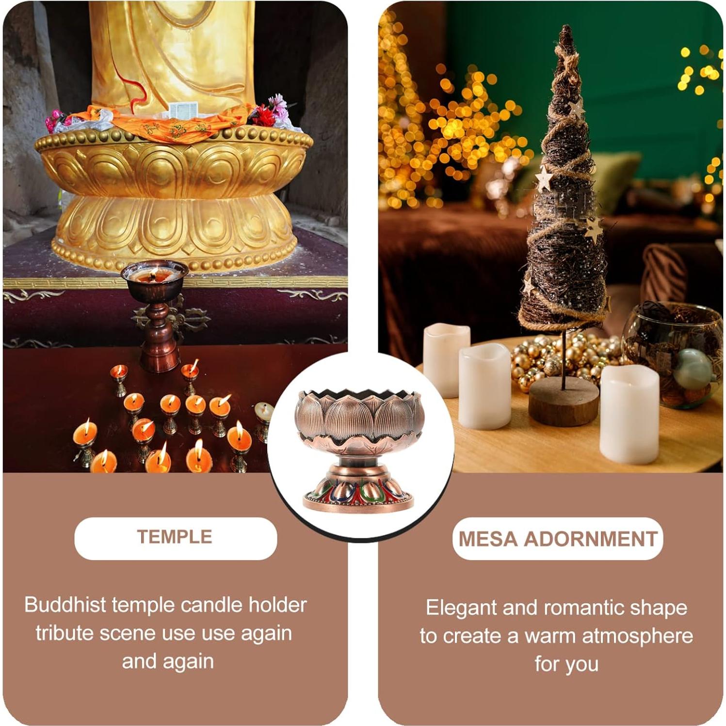 Soporte de Vela de Loto Vaguelly de Zinc para Decoración