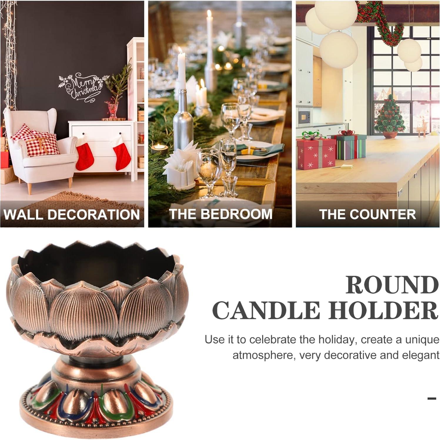 Soporte de Vela de Loto Vaguelly de Zinc para Decoración