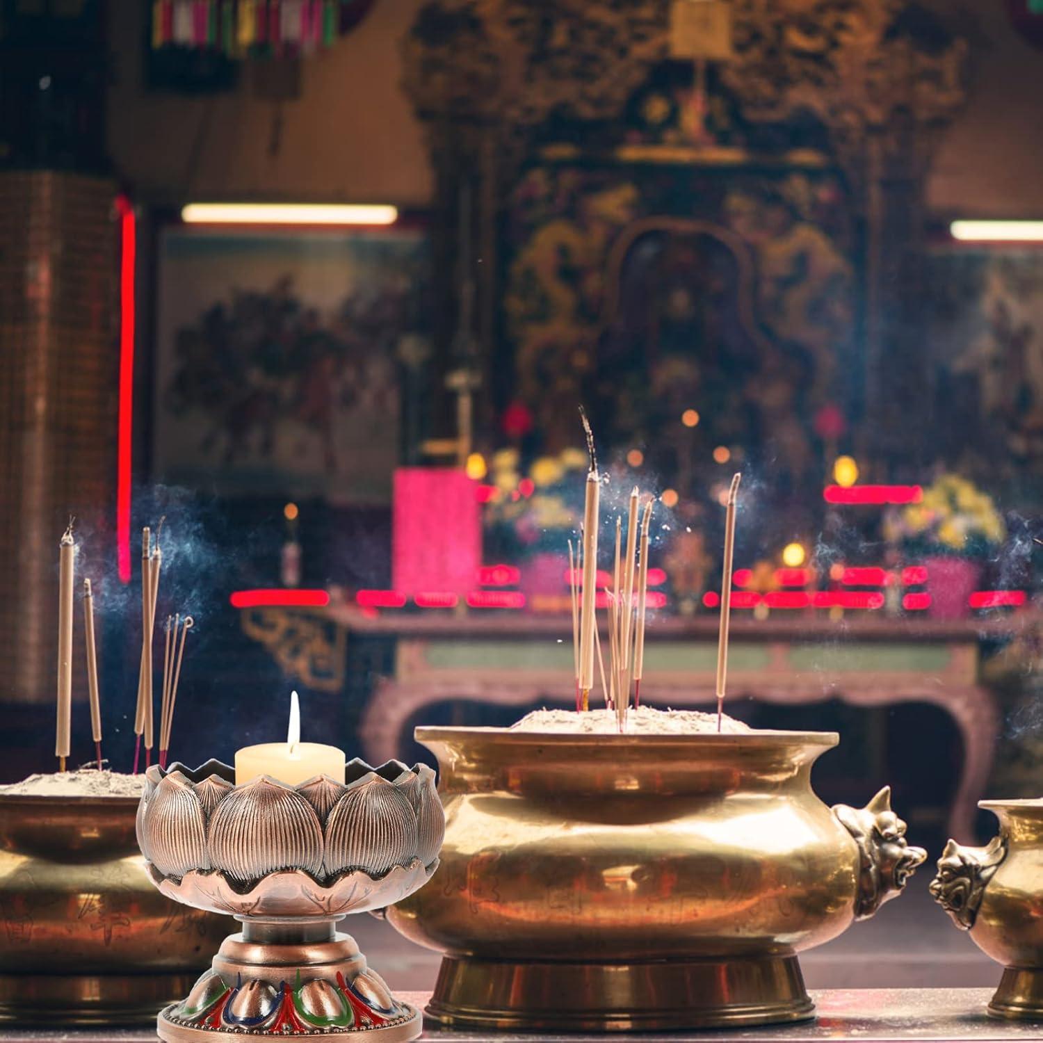 Soporte de Vela de Loto Vaguelly de Zinc para Decoración