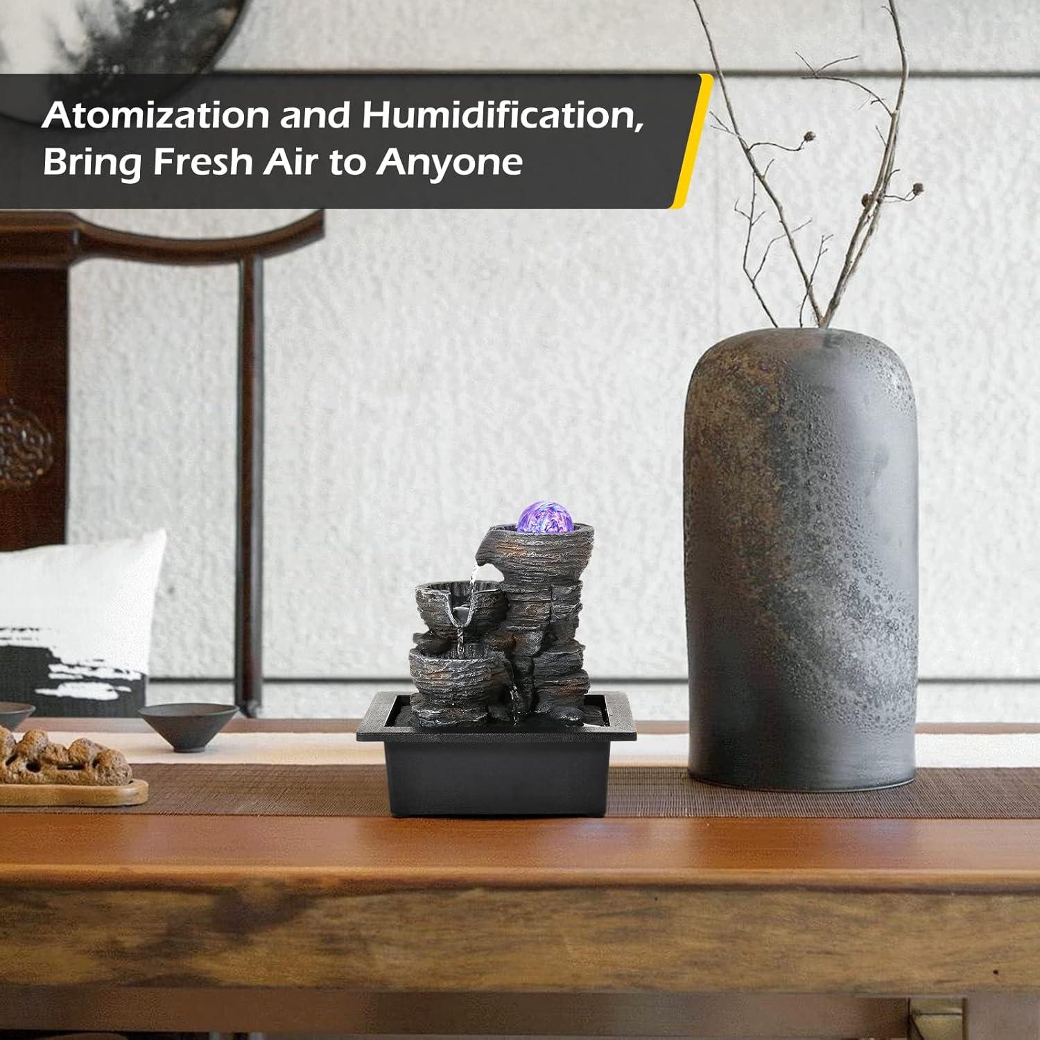 Fuente de Agua Dyna-Living con Luces LED para Mesa Interior