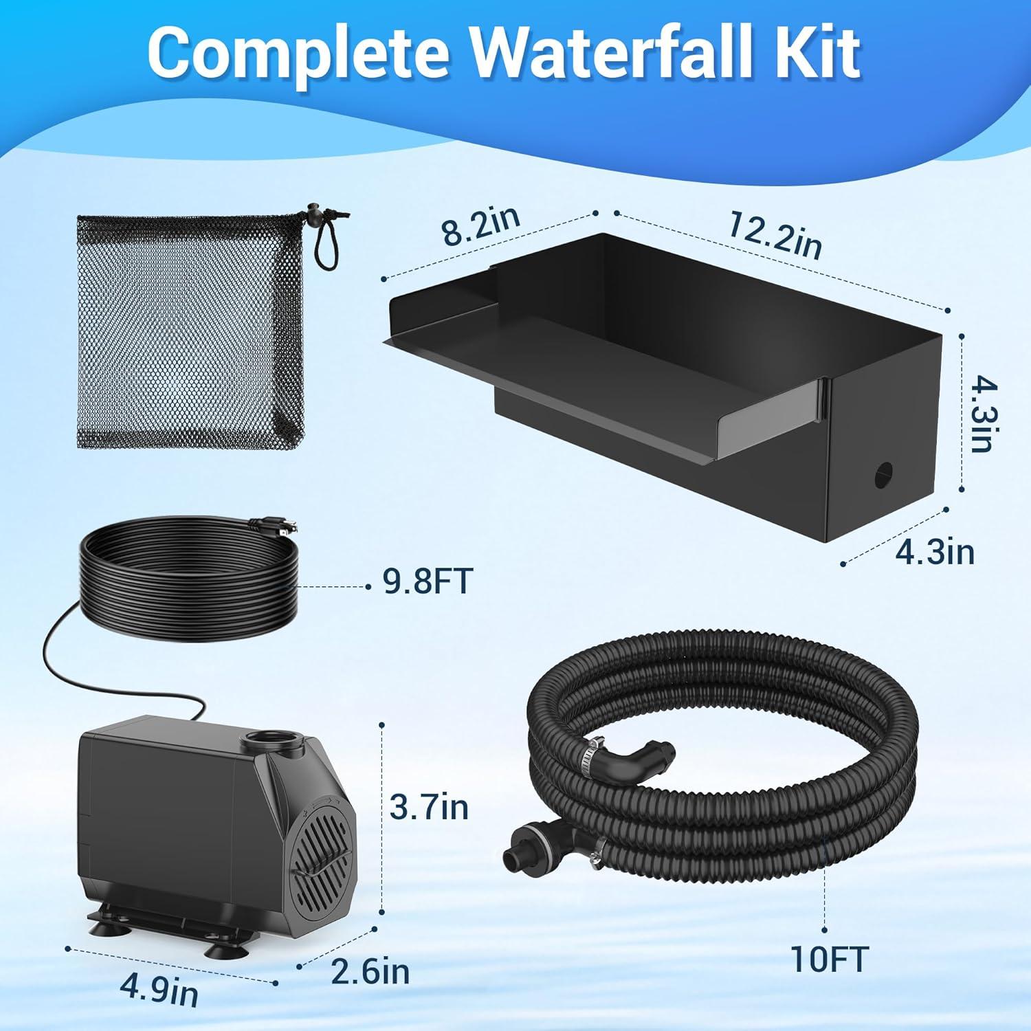 Kit de desagüe de cascada NFESOLAR 12.2" Acero Inoxidable