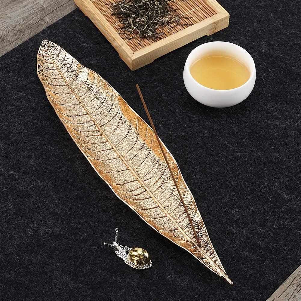 Juego de Soporte de Incienso Accmor Dorado - Hoja y Caracol