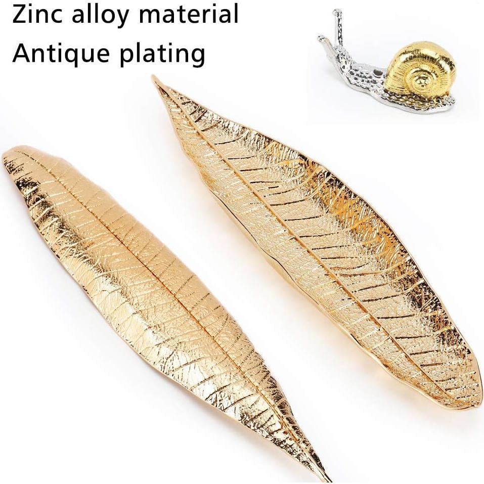 Juego de Soporte de Incienso Accmor Dorado - Hoja y Caracol