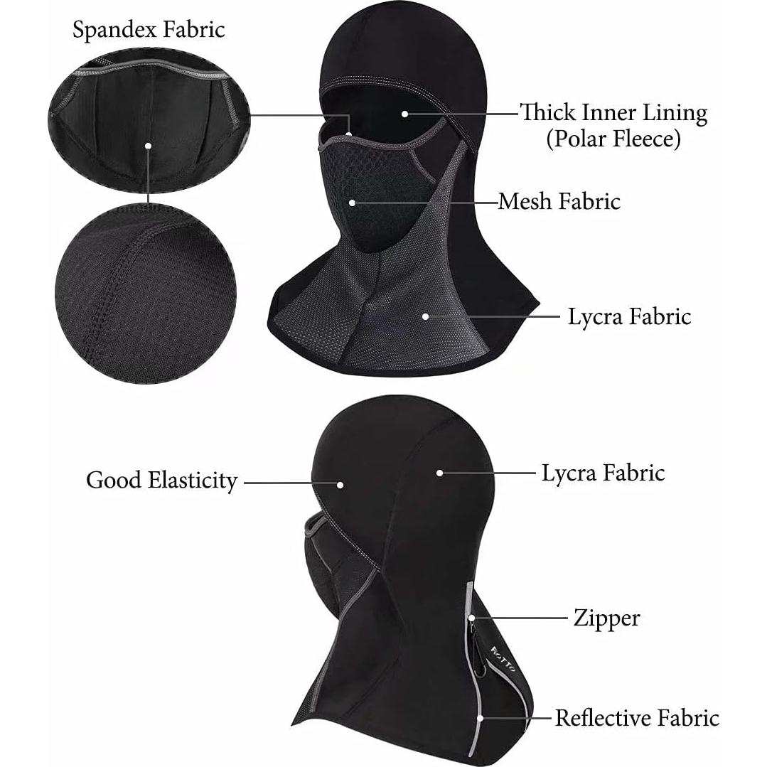 Pasamontañas ROTTO Térmico Unisex para Motocicleta y Ciclismo