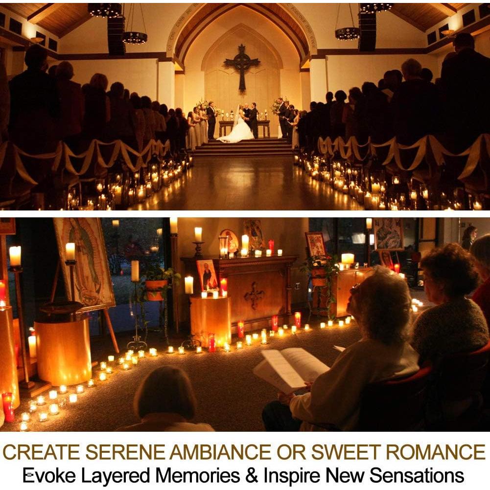 Juego de 24 Velas LED Votivas Marfil con Control Remoto