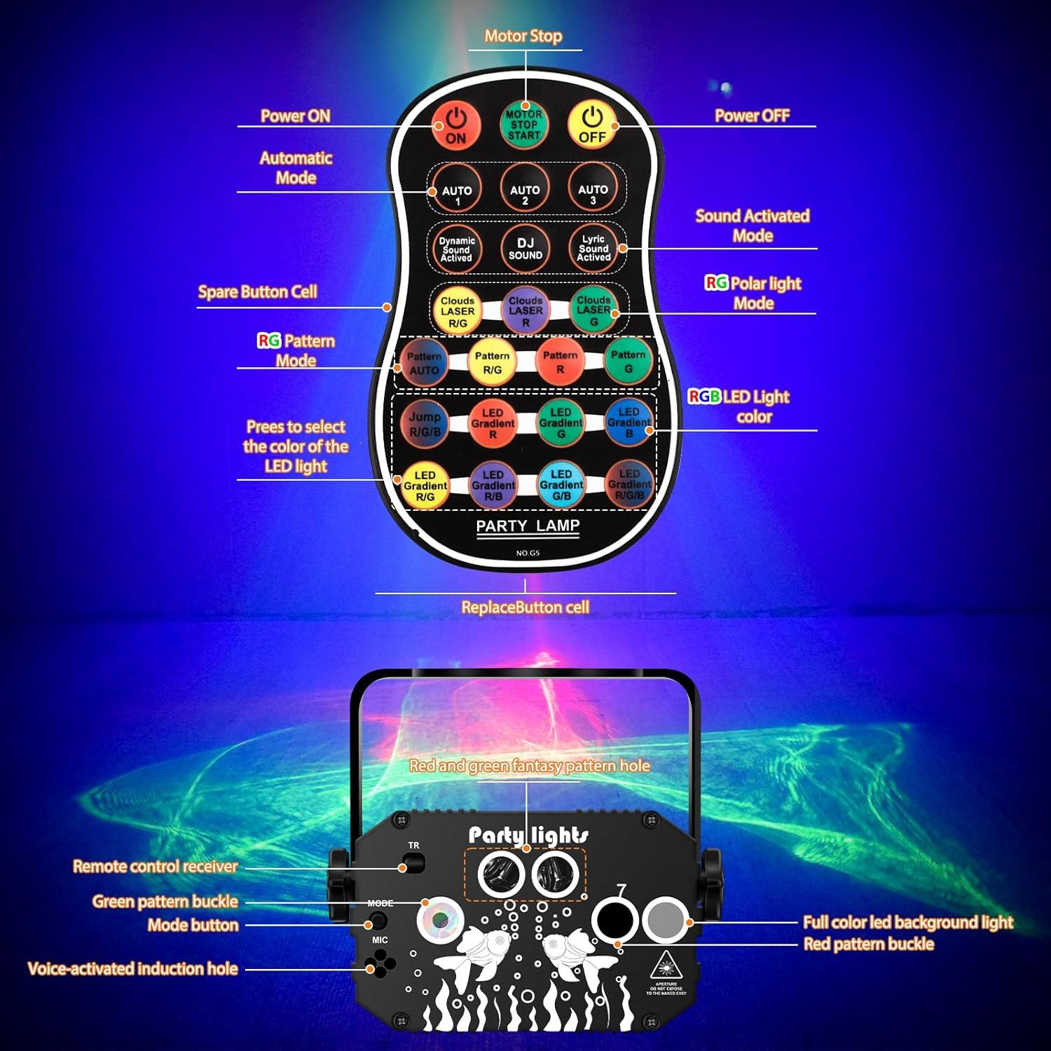 Luces de Fiesta DJ HUIZHOU DQ-R90L LED RGB Estroboscópico USB