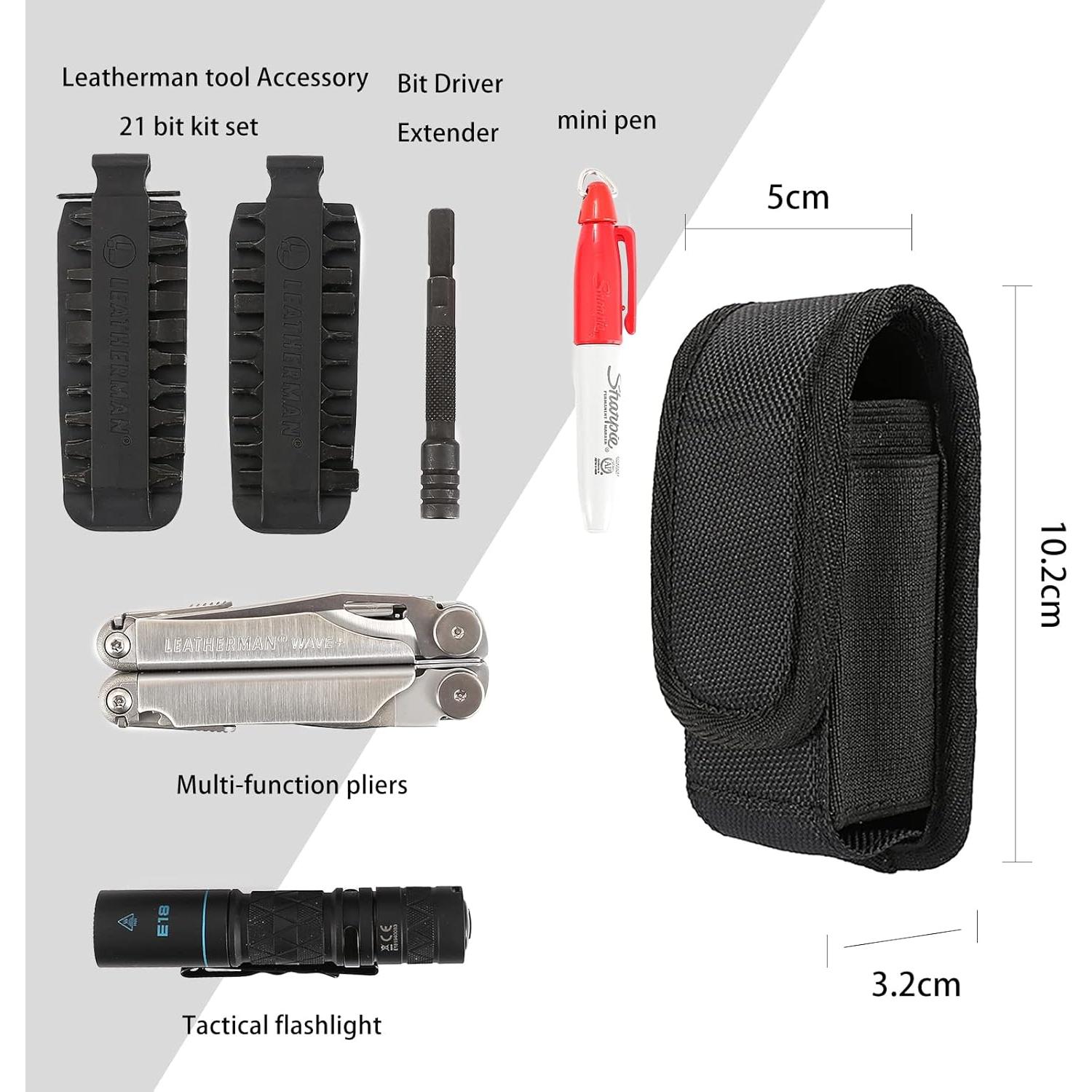 Funda de Cinturón Multiherramienta QEES Nylon Negro 16x15 cm