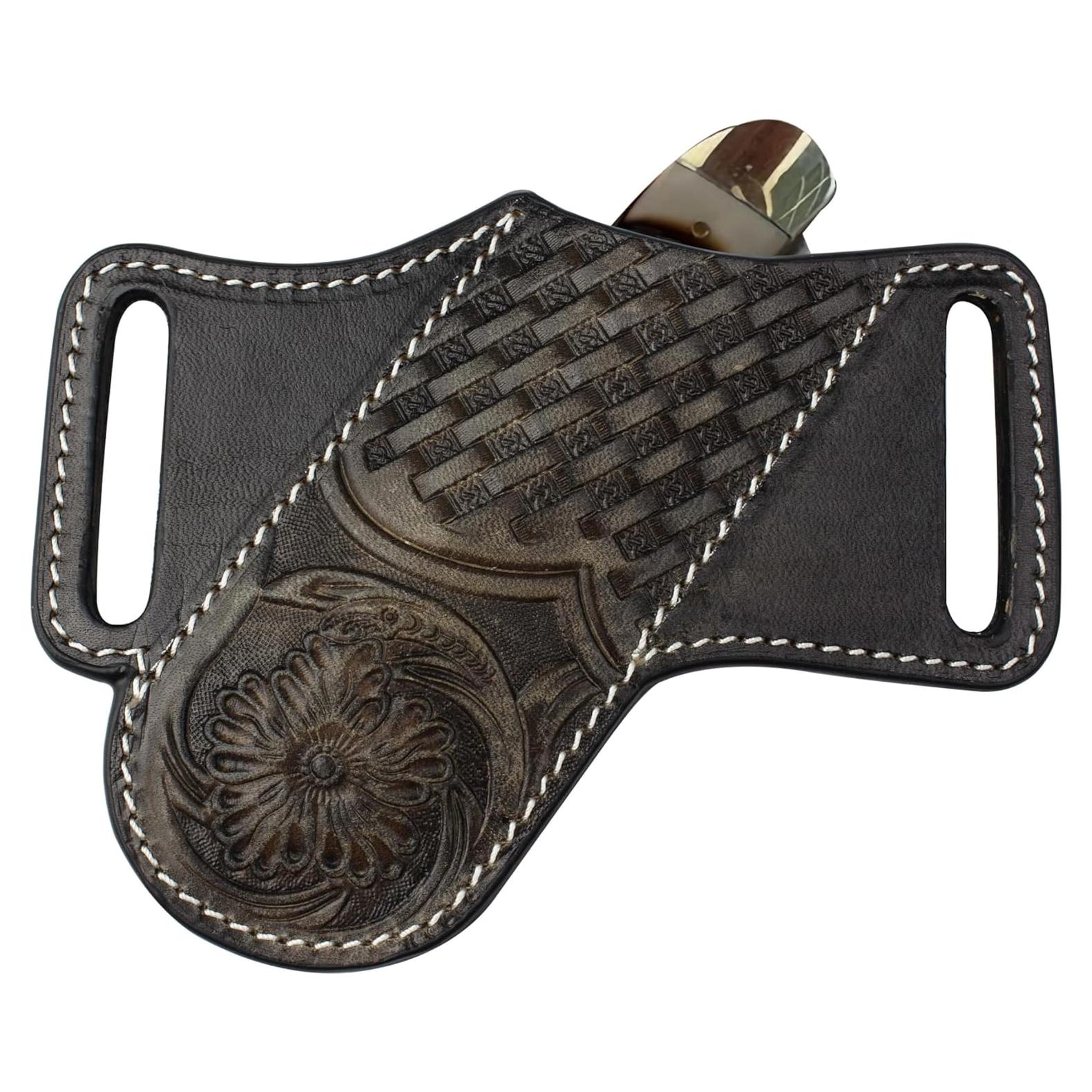 Funda de Cuchillo de Cuero HOGIKUO para Cinturón - Negro