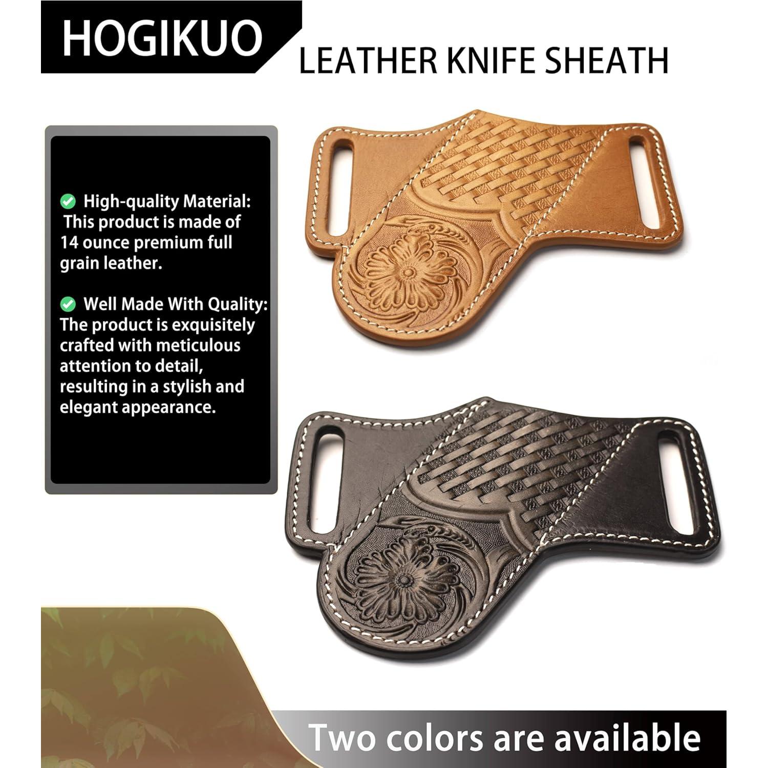 Funda de Cuchillo de Cuero HOGIKUO para Cinturón - Negro