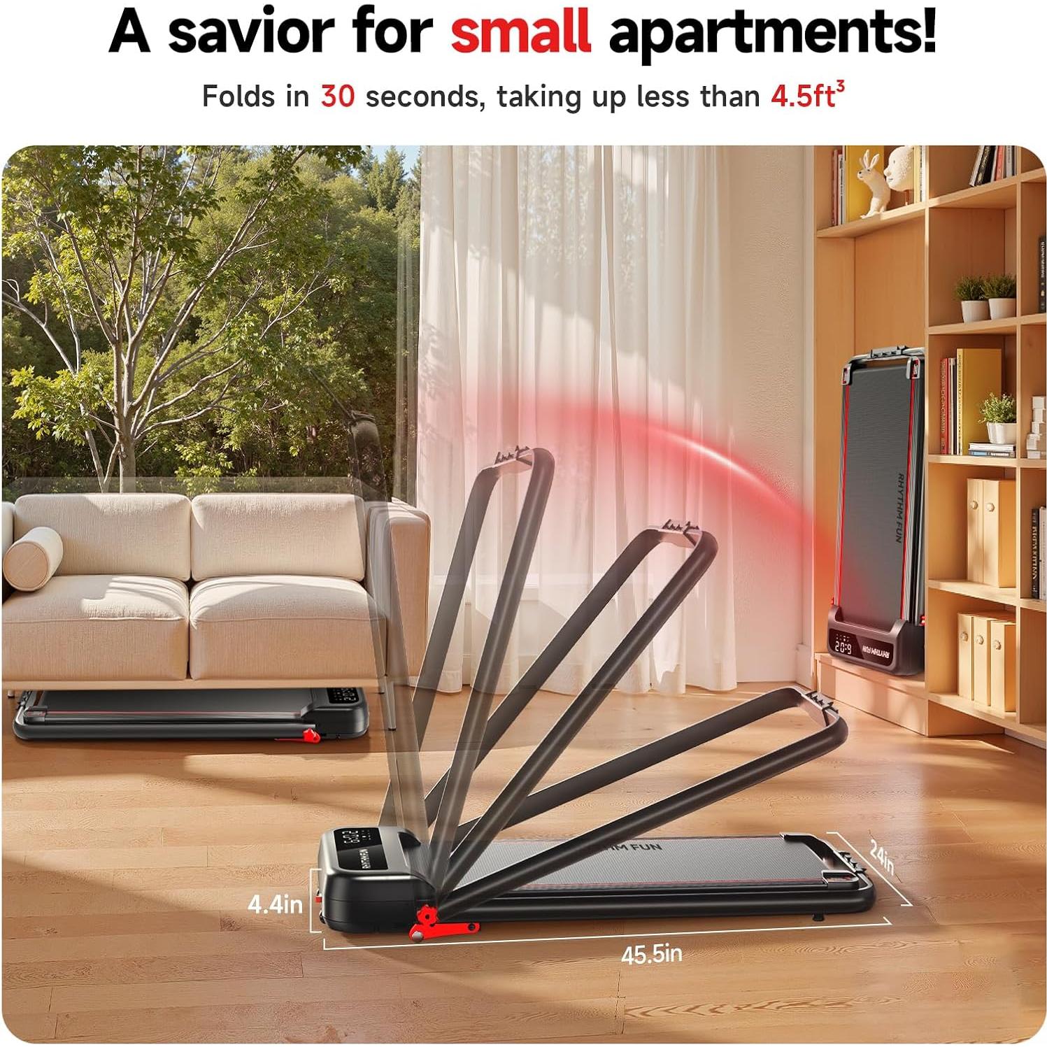 Cinta de Correr Plegable RHYTHM FUN 8 km/h Inclinación 8%