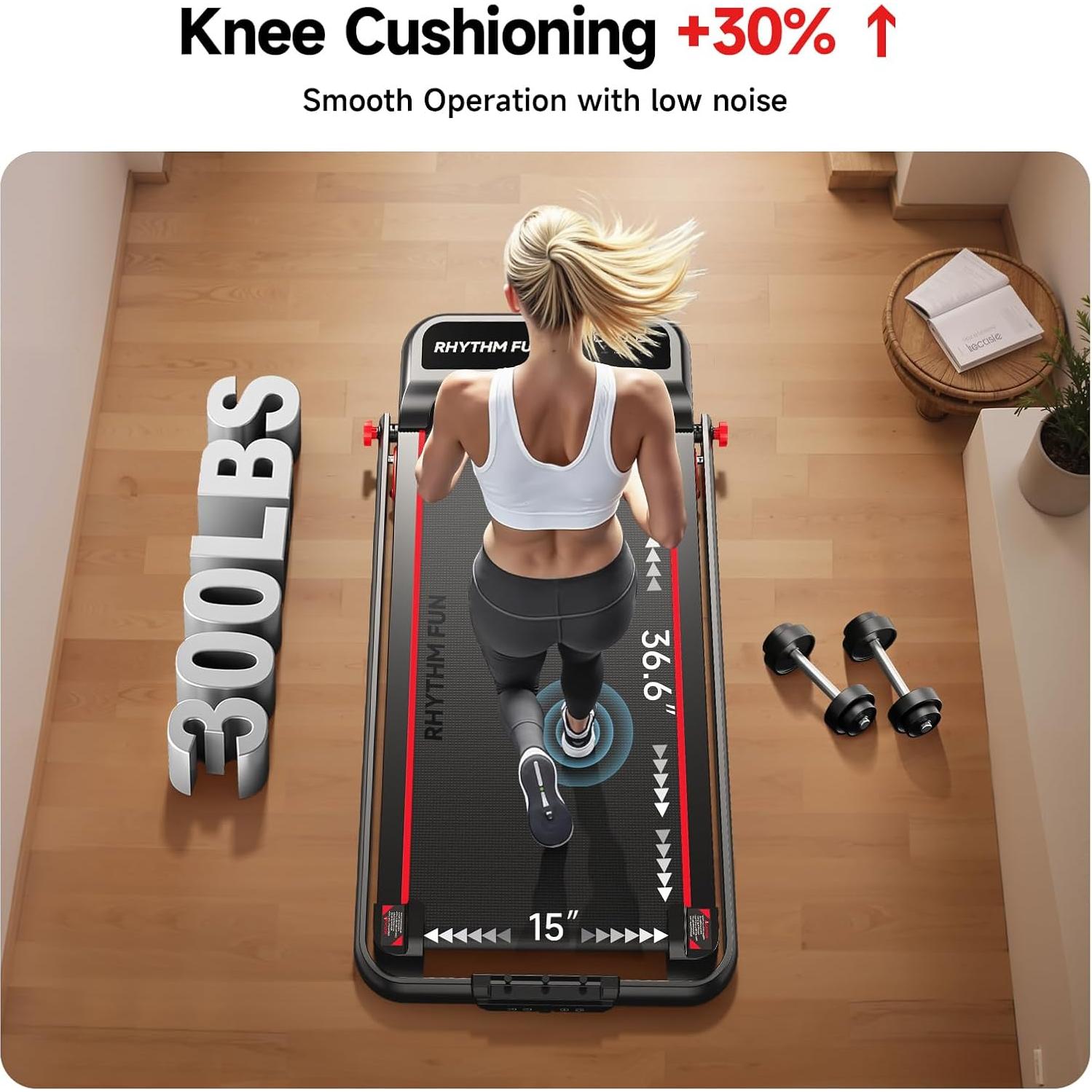 Cinta de Correr Plegable RHYTHM FUN 8 km/h Inclinación 8%