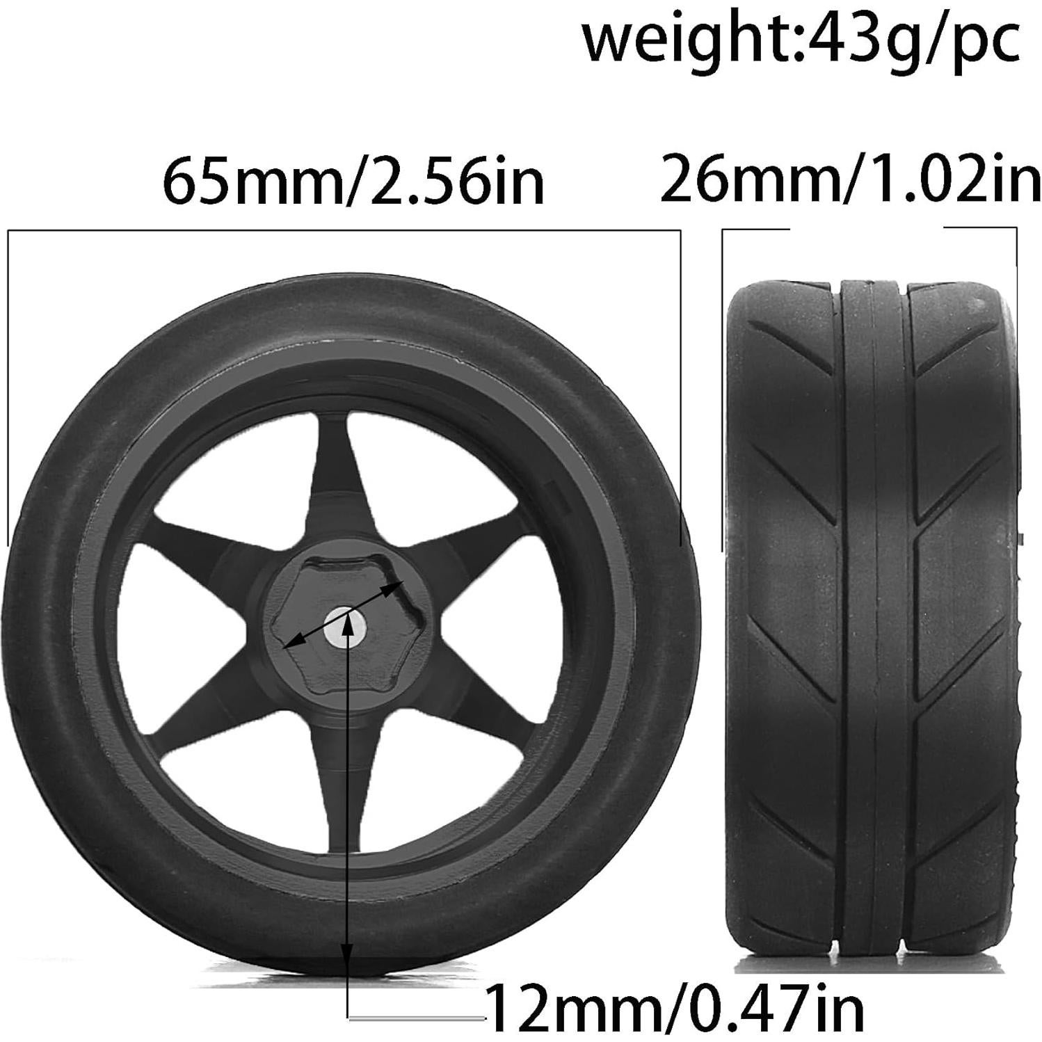 Ruedas y Neumáticos RC 12mm REDSPIDER para Tamiya y Traxxas