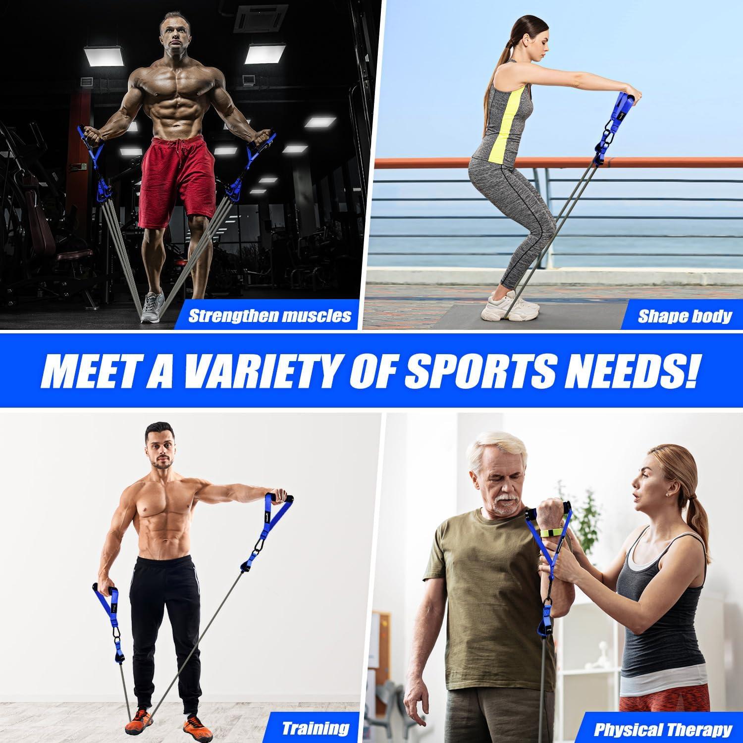 Bandas de Resistencia Pesadas WOQQW 350lbs Ajustables para Entrenamiento