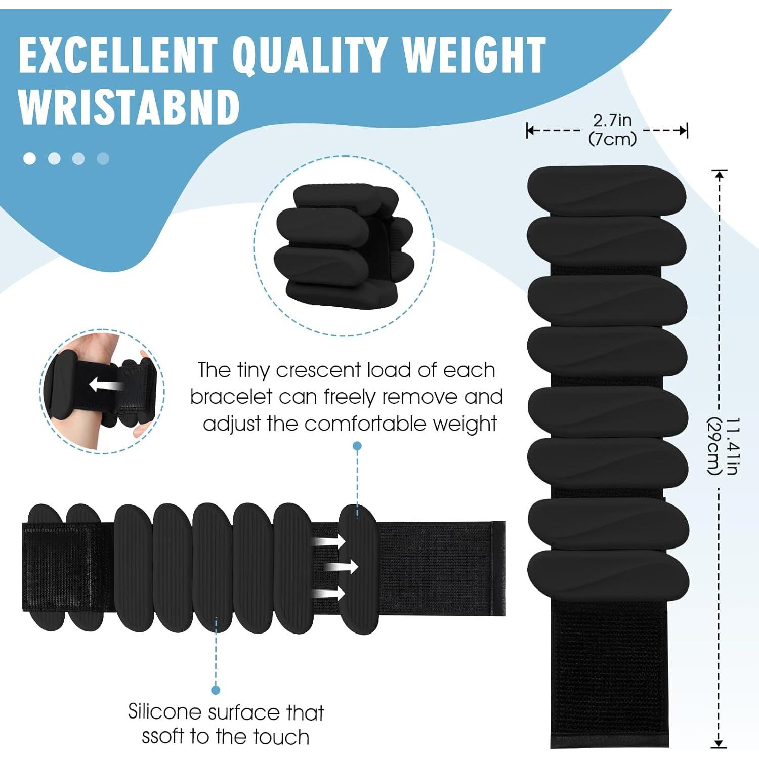 Pesas de Muñeca Grednfhat 2kg Ajustables para Fitness