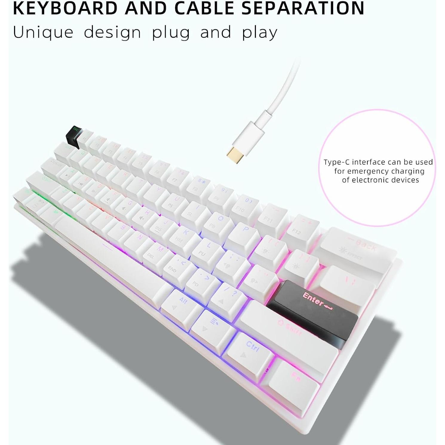 Teclado Mecánico ONE-UP 60% RGB 61 Teclas Interruptores Azules