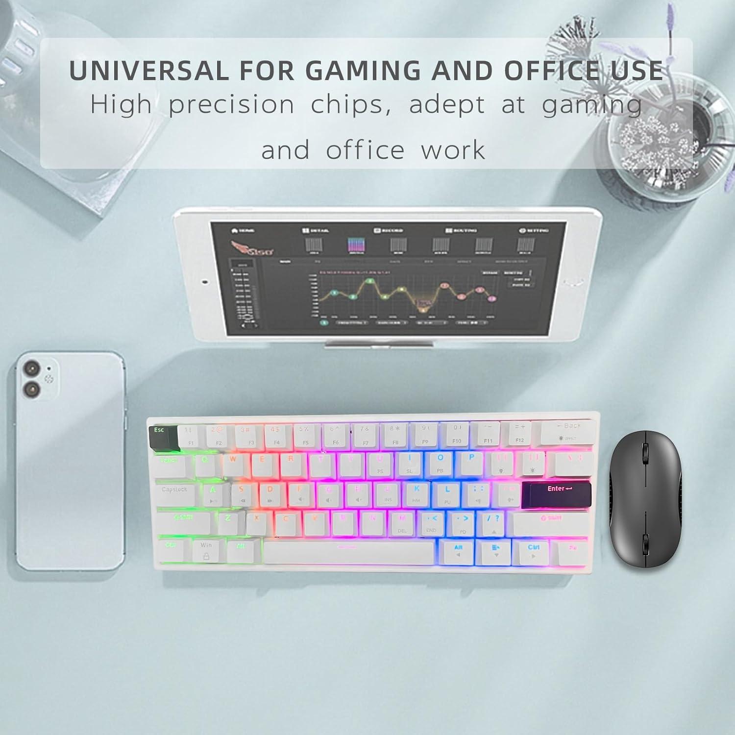 Teclado Mecánico ONE-UP 60% RGB 61 Teclas Interruptores Azules