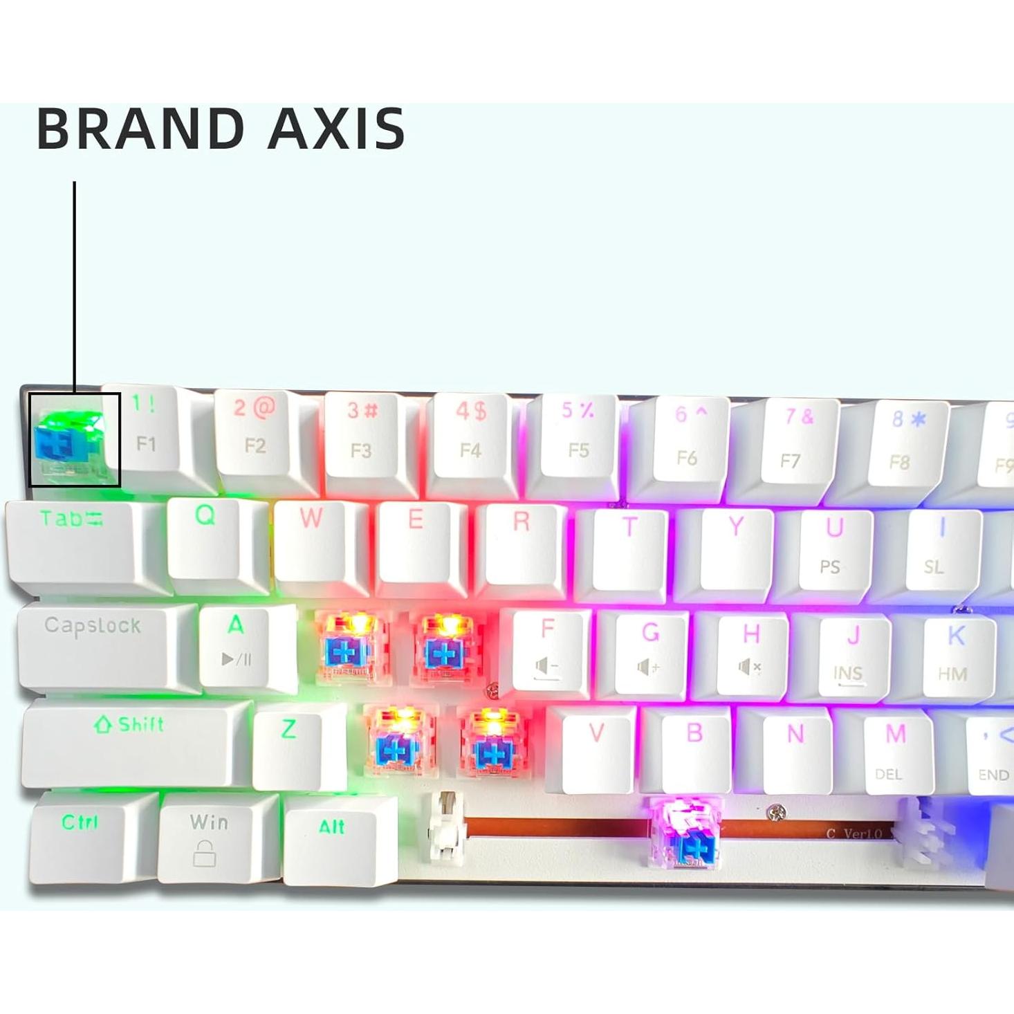 Teclado Mecánico ONE-UP 60% RGB 61 Teclas Interruptores Azules