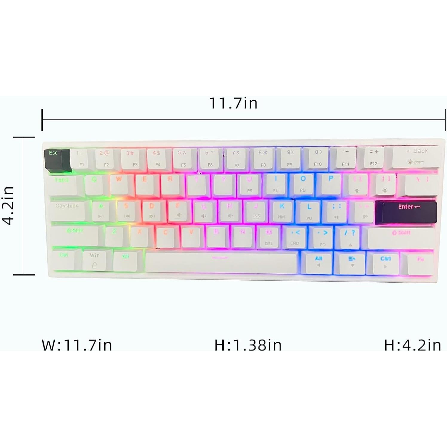 Teclado Mecánico ONE-UP 60% RGB 61 Teclas Interruptores Azules