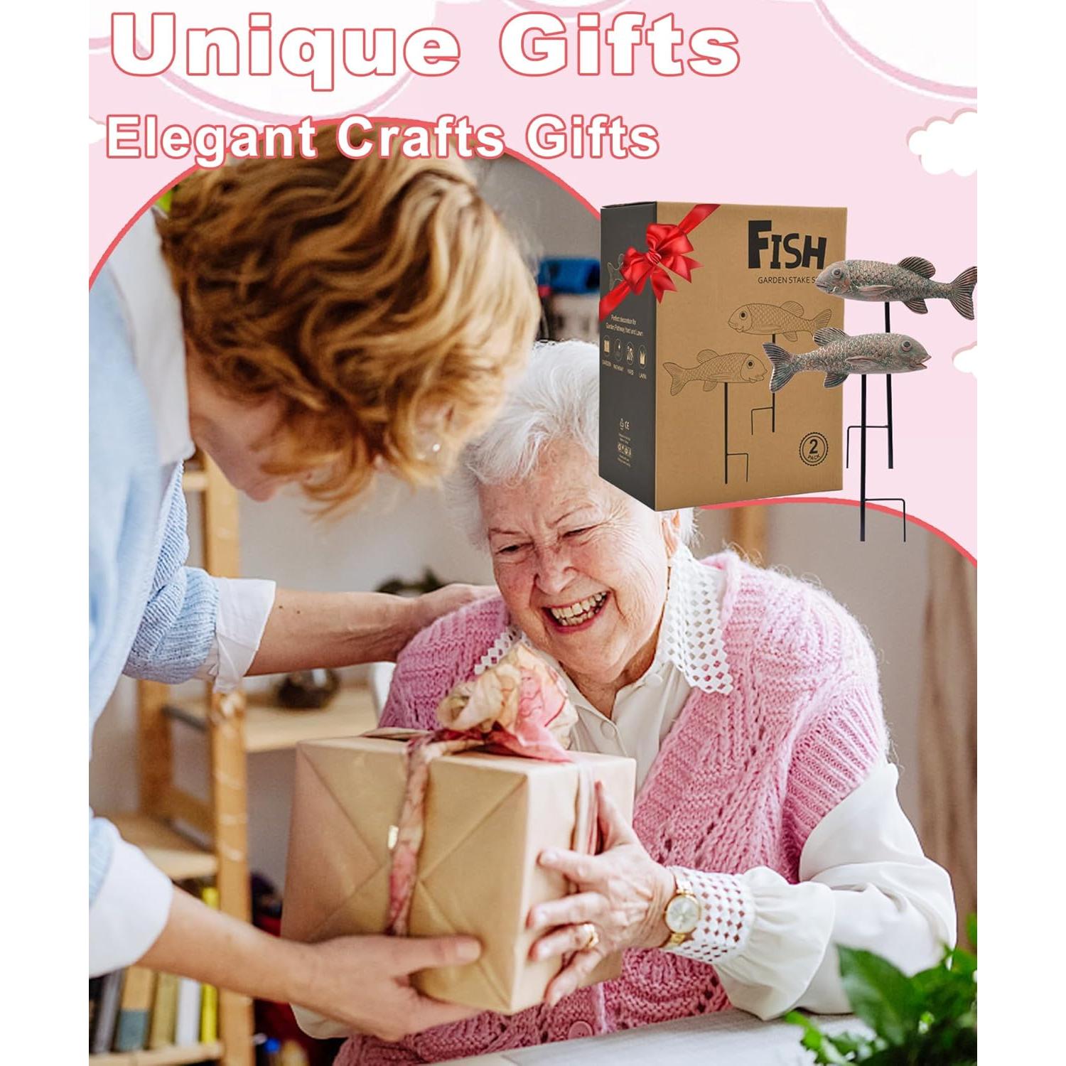 Estatuas de Jardín de Pez Koi Philodwell - Paquete de 2