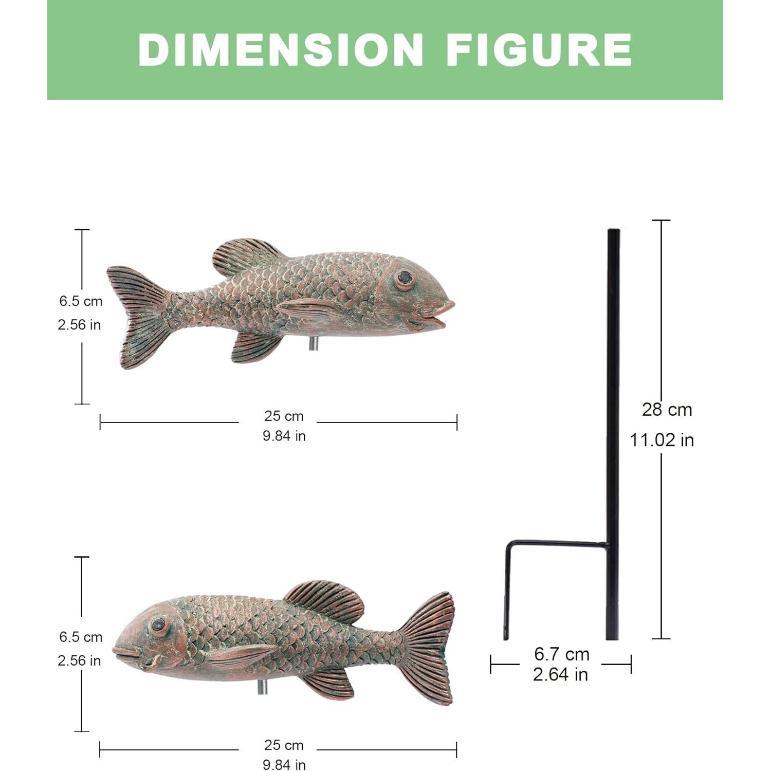 Estatuas de Jardín de Pez Koi Philodwell - Paquete de 2