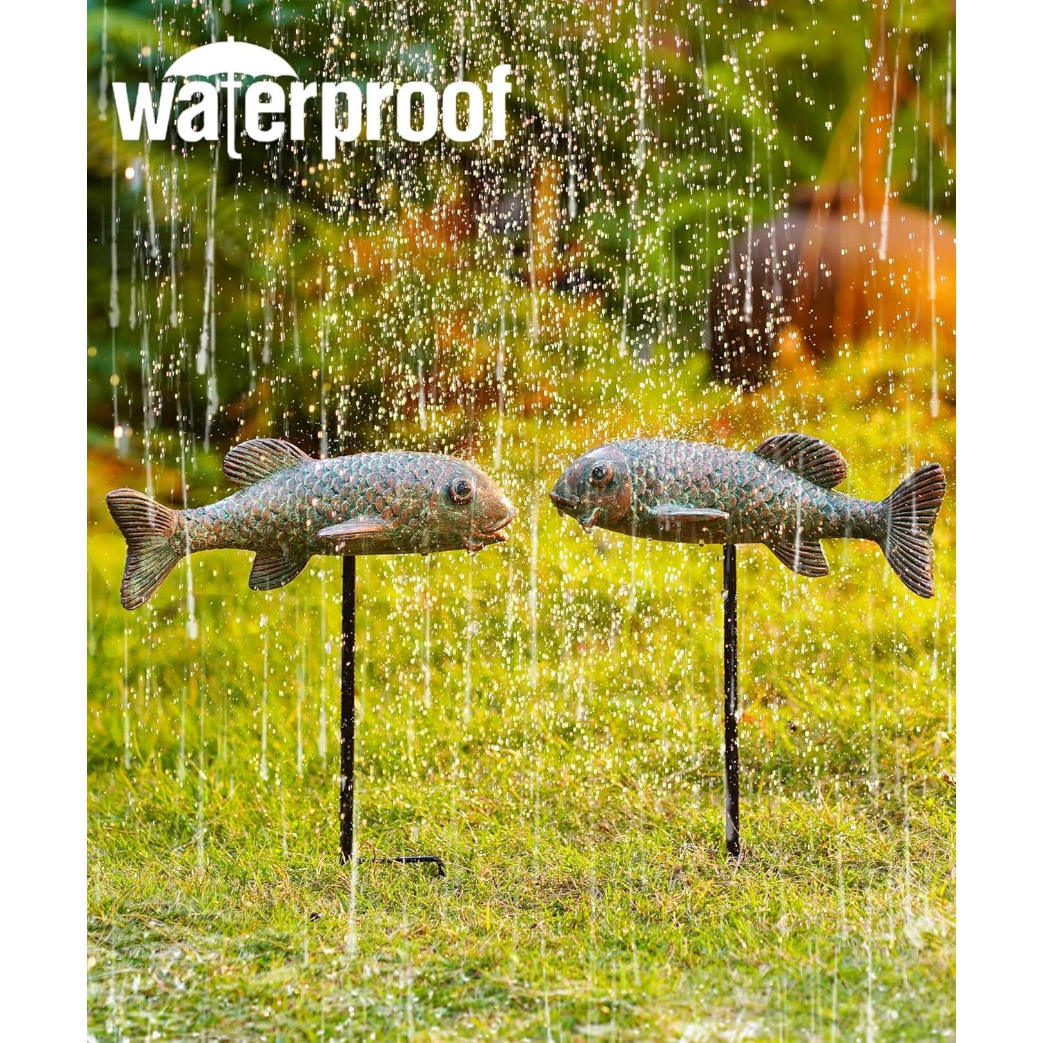 Estatuas de Jardín de Pez Koi Philodwell - Paquete de 2