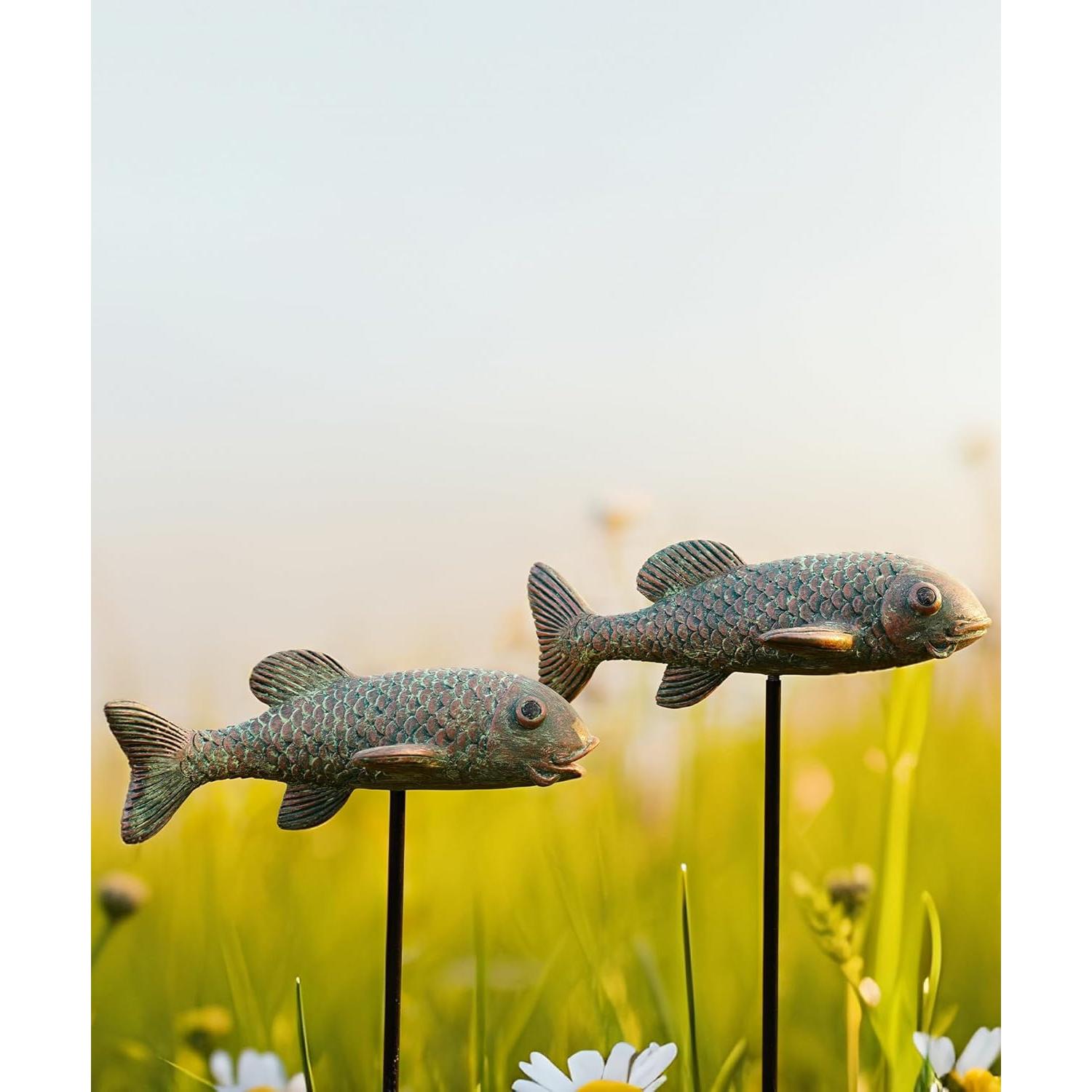 Estatuas de Jardín de Pez Koi Philodwell - Paquete de 2