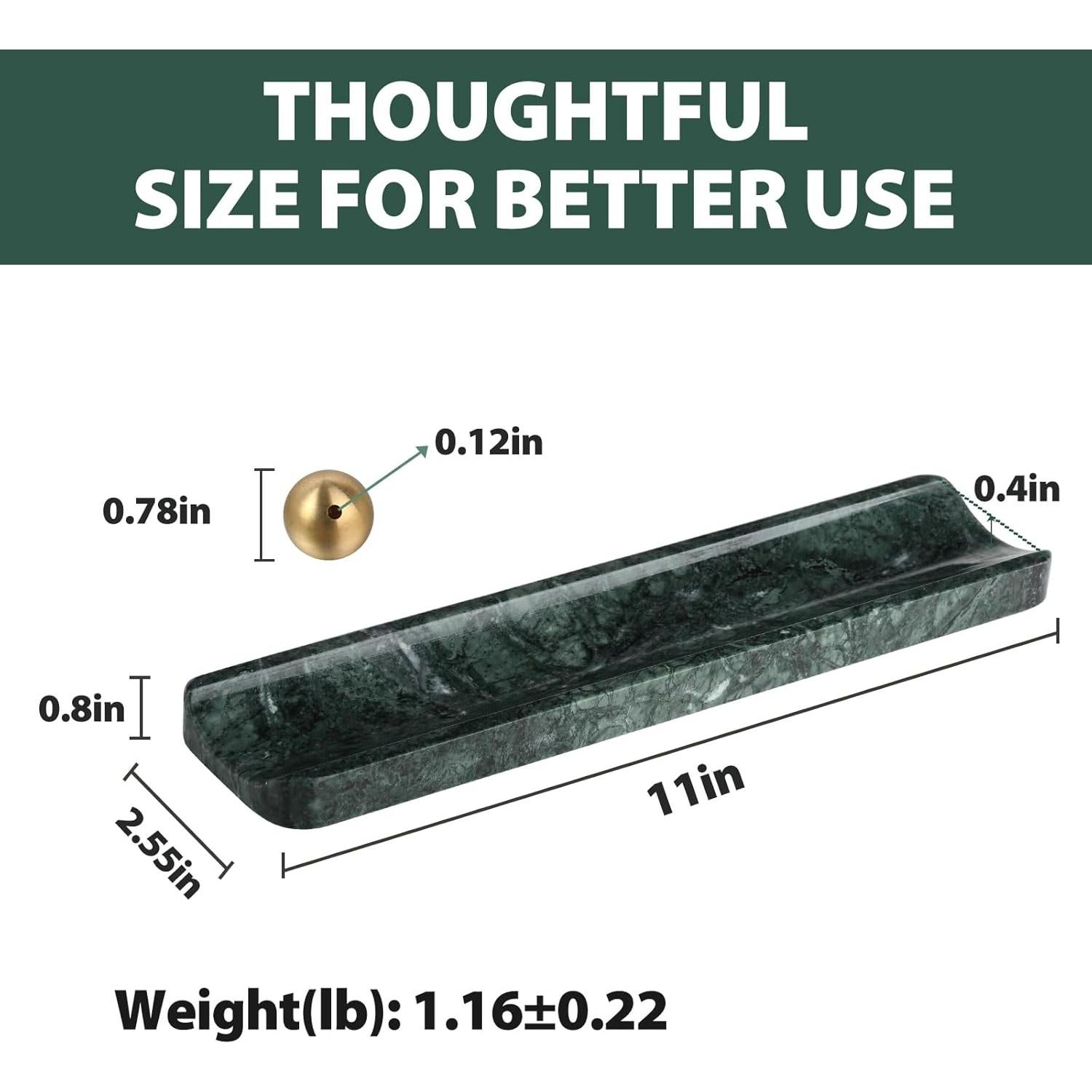 Soporte de Incienso de Mármol Verde Indio Koville - Elegante y Práctico