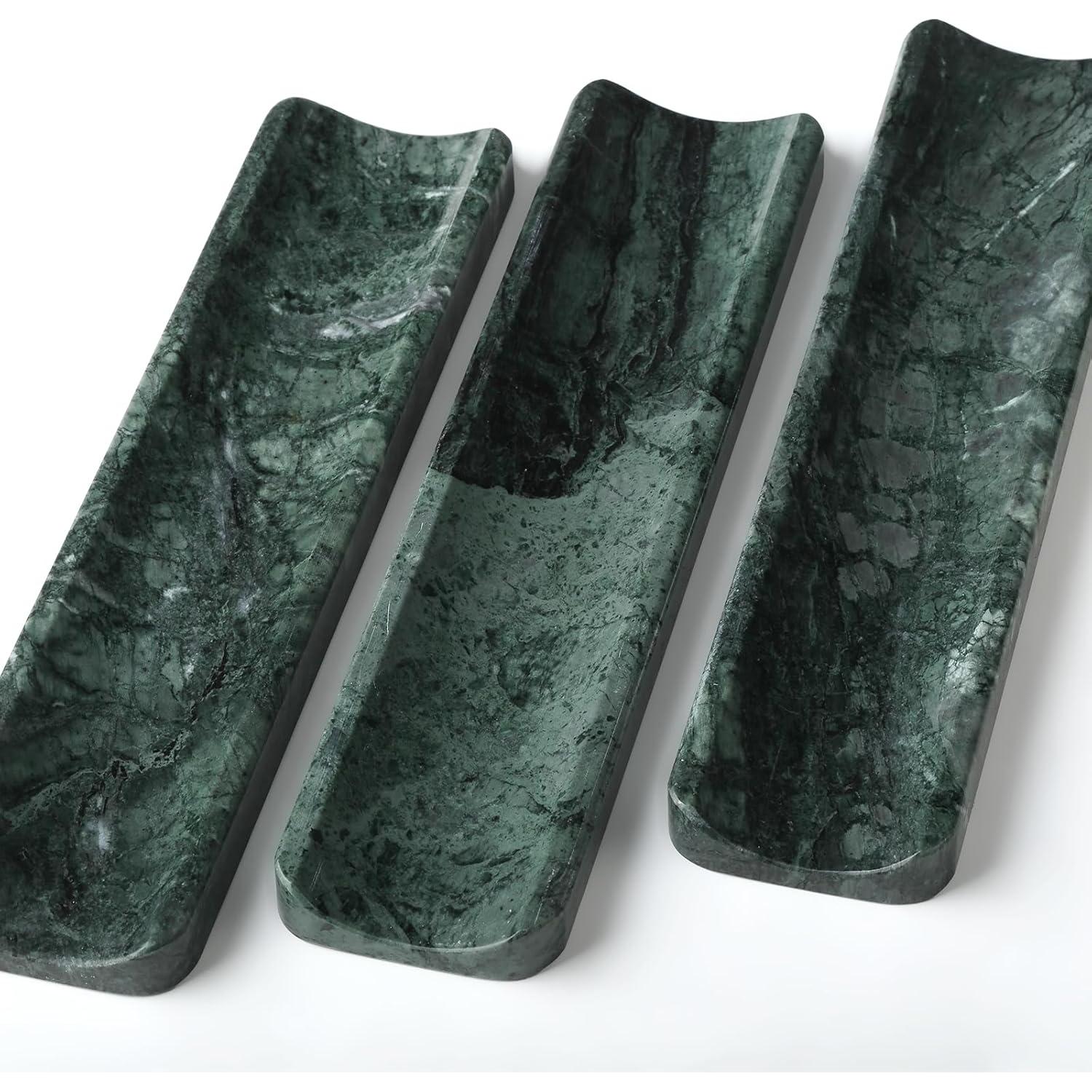 Soporte de Incienso de Mármol Verde Indio Koville - Elegante y Práctico