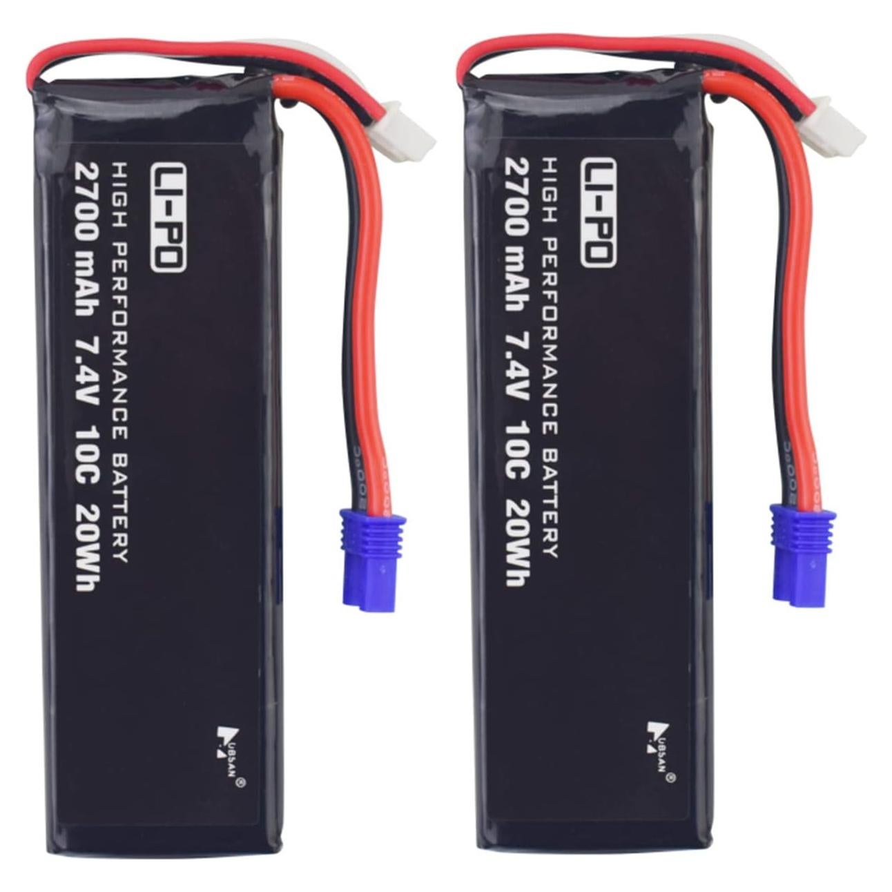 Batería Lipo 2PCS 7.4V 2700mAh 10C para Hubsan H501S