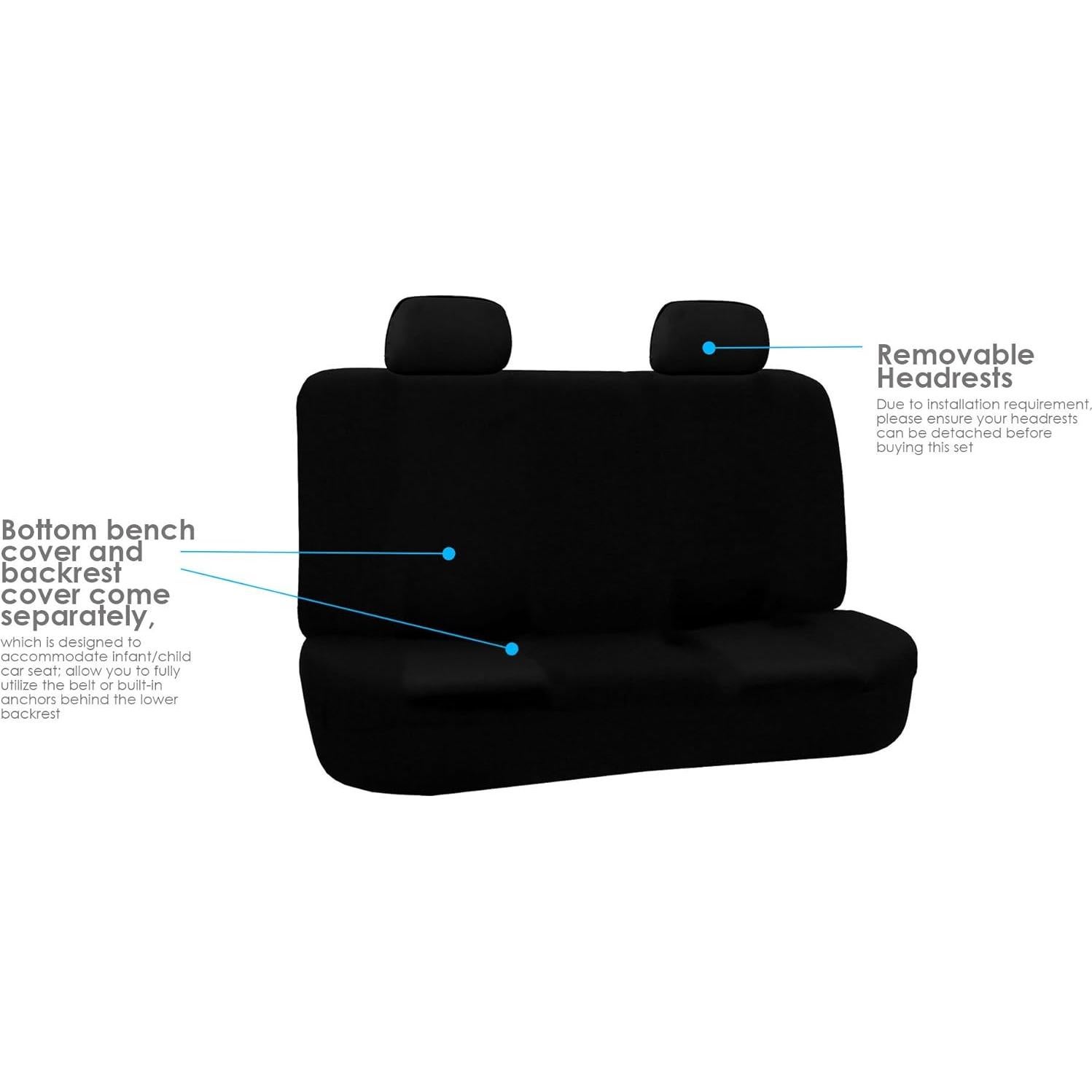 Juego Completo de Fundas de Asiento FH Group Negro Universal