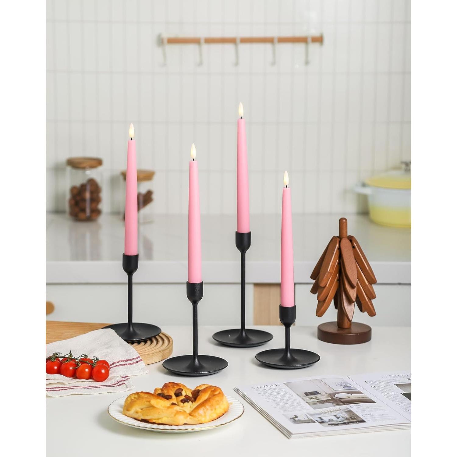 Velas LED Taper Rosa Stmarry con Control Remoto y Temporizador