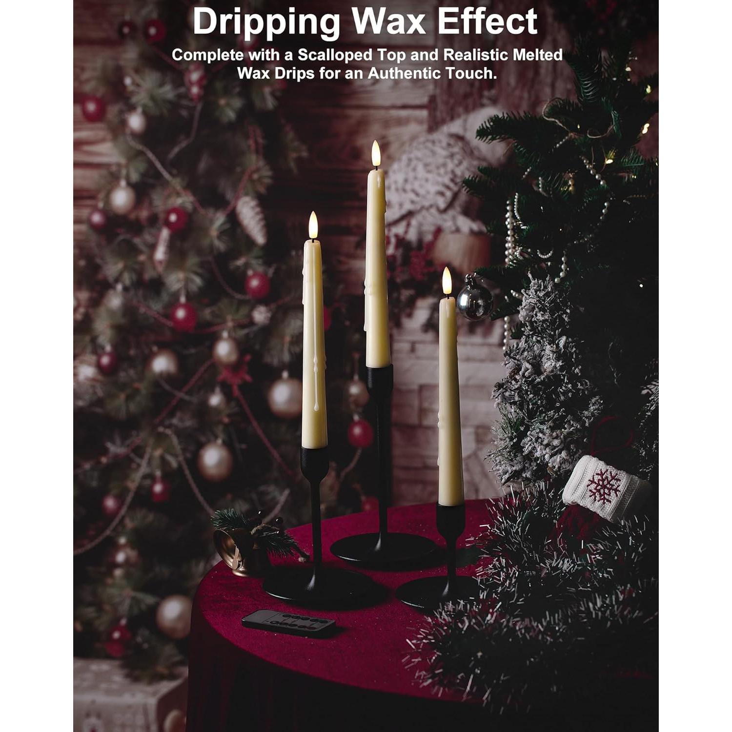 Velas LED sin Llama Stmarry Marfil 24.5 cm - Paquete de 3