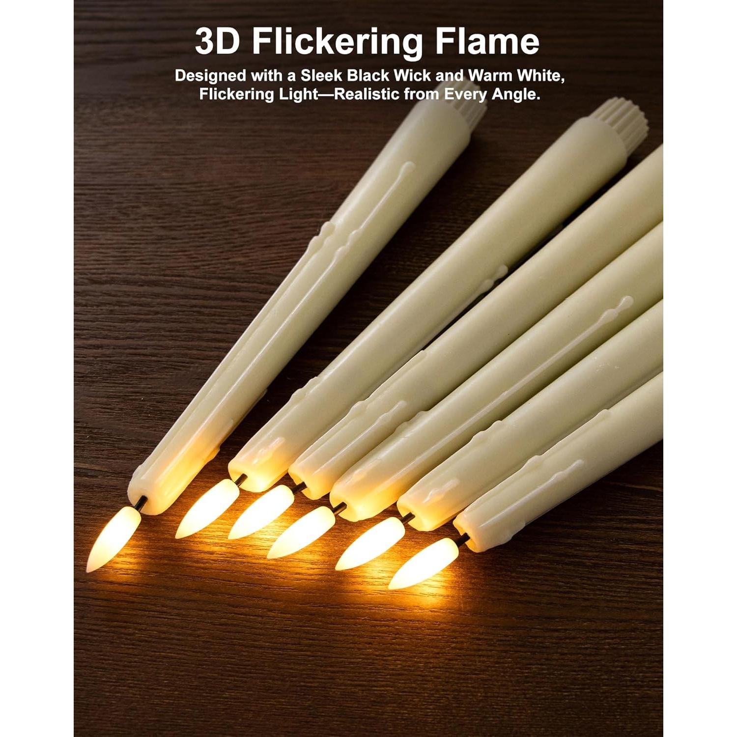 Velas LED sin Llama Stmarry Marfil 24.5 cm - Paquete de 3