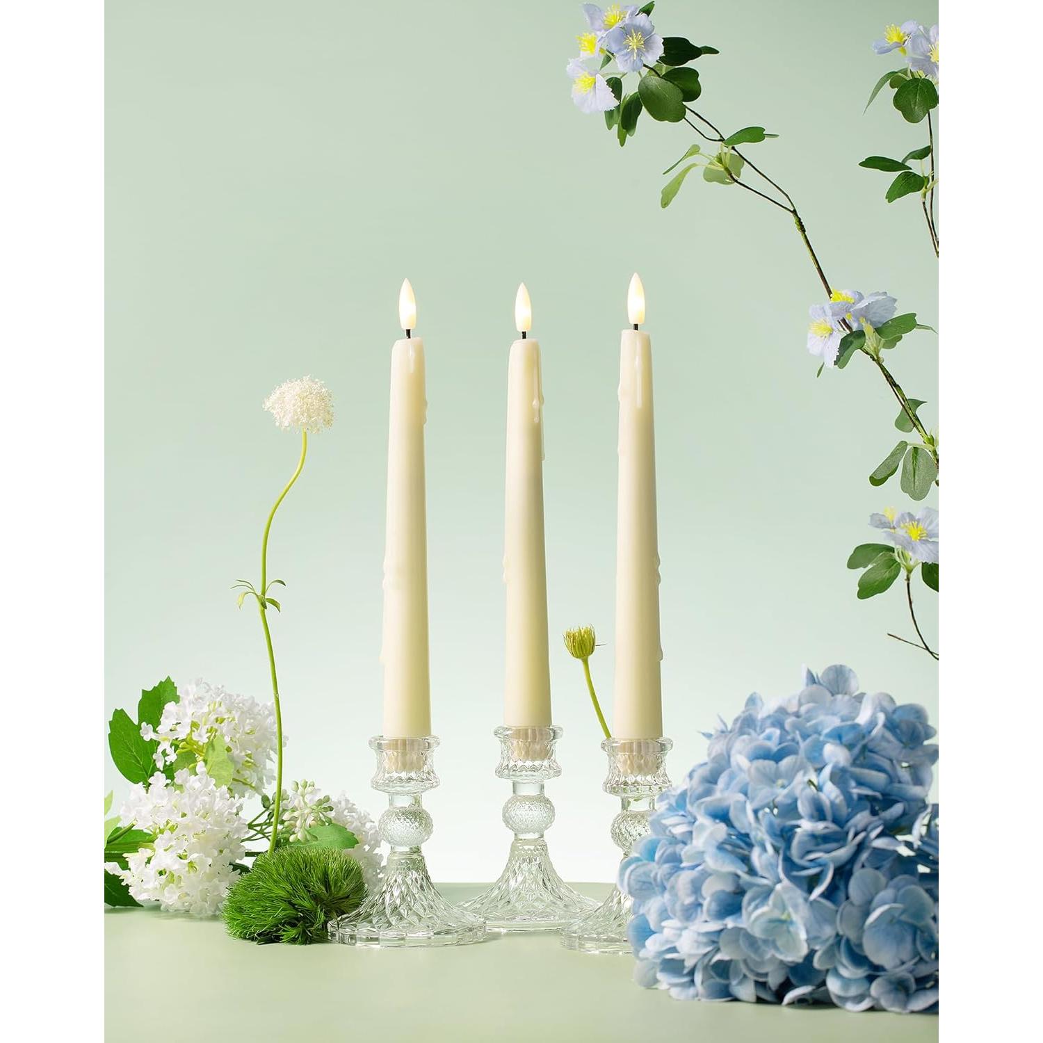 Velas LED sin Llama Stmarry Marfil 24.5 cm - Paquete de 3