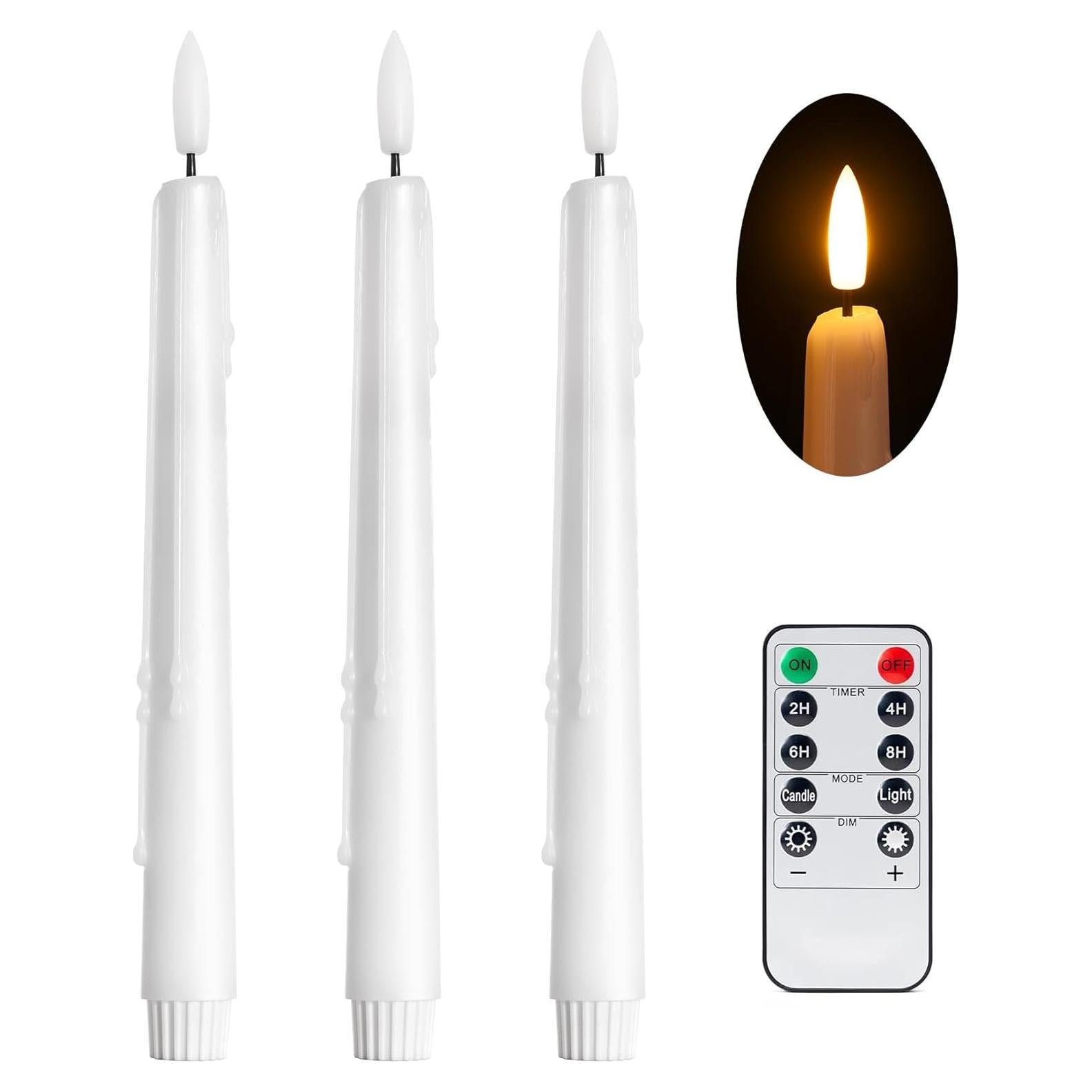 Velas LED Sin Llama Stmarry 24.5 cm con Control Remoto - 3 Paquete