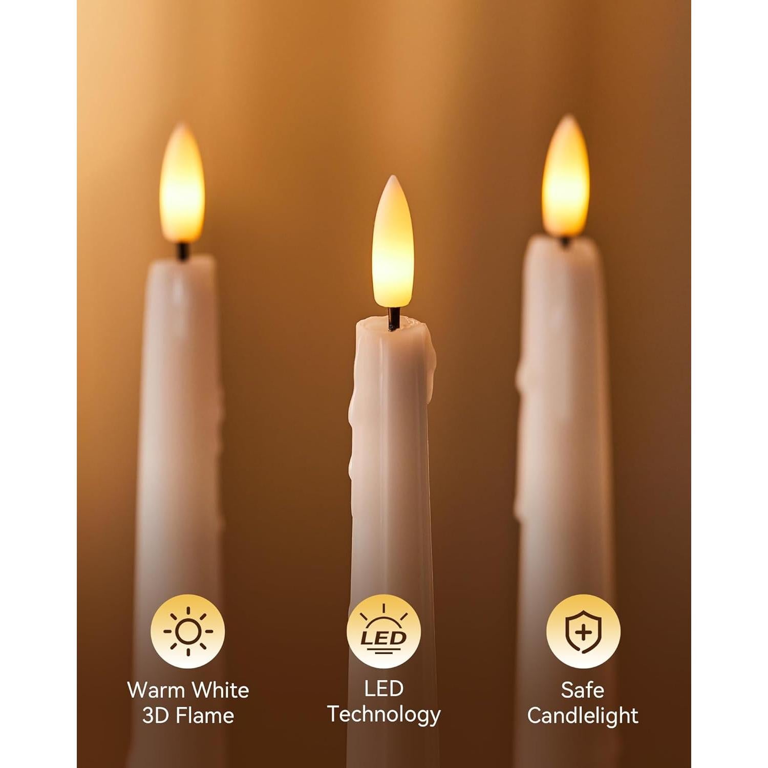 Velas LED Sin Llama Stmarry 24.5 cm con Control Remoto - 3 Paquete