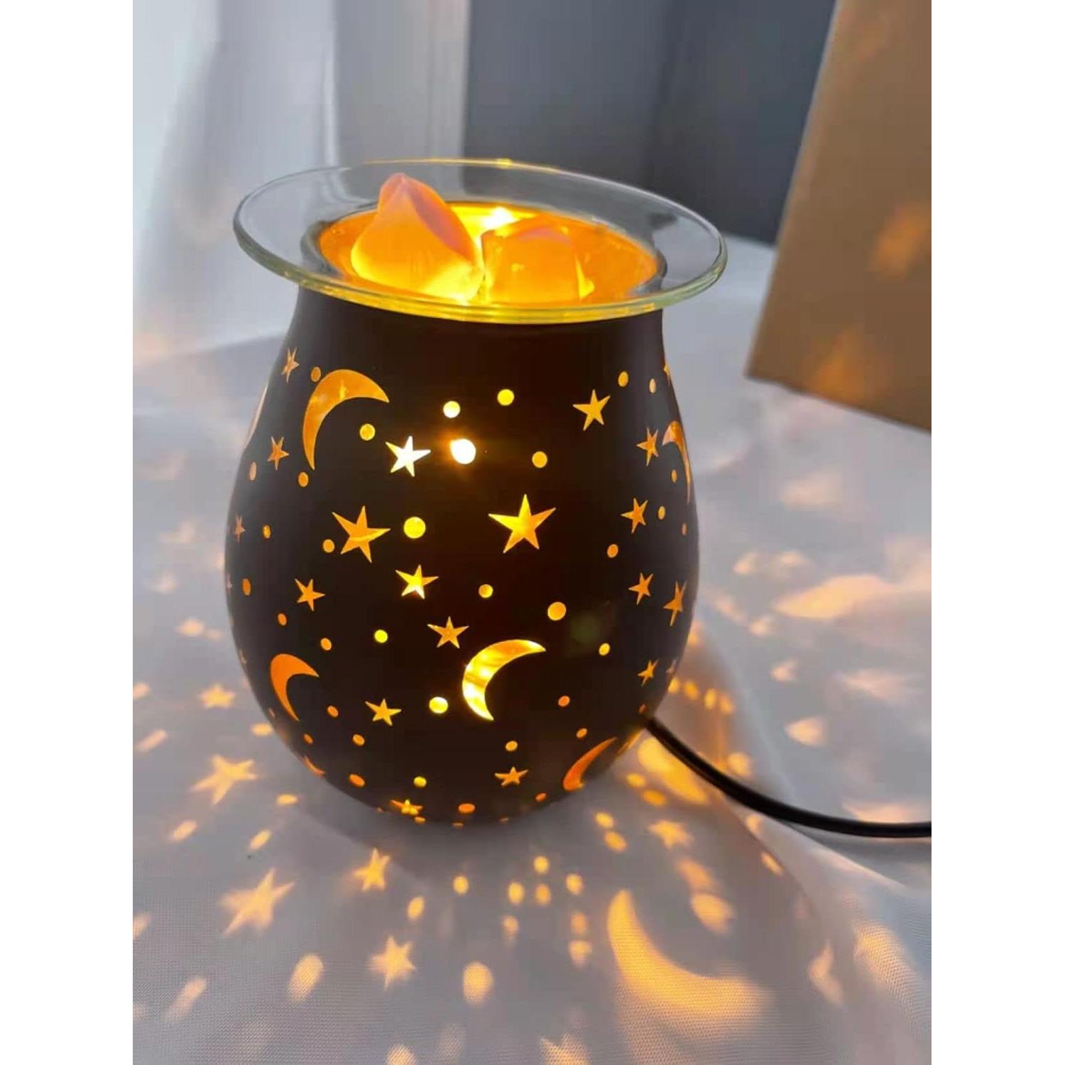 Calentador de cera aromática WNP negro 3D, 408g, sin llama